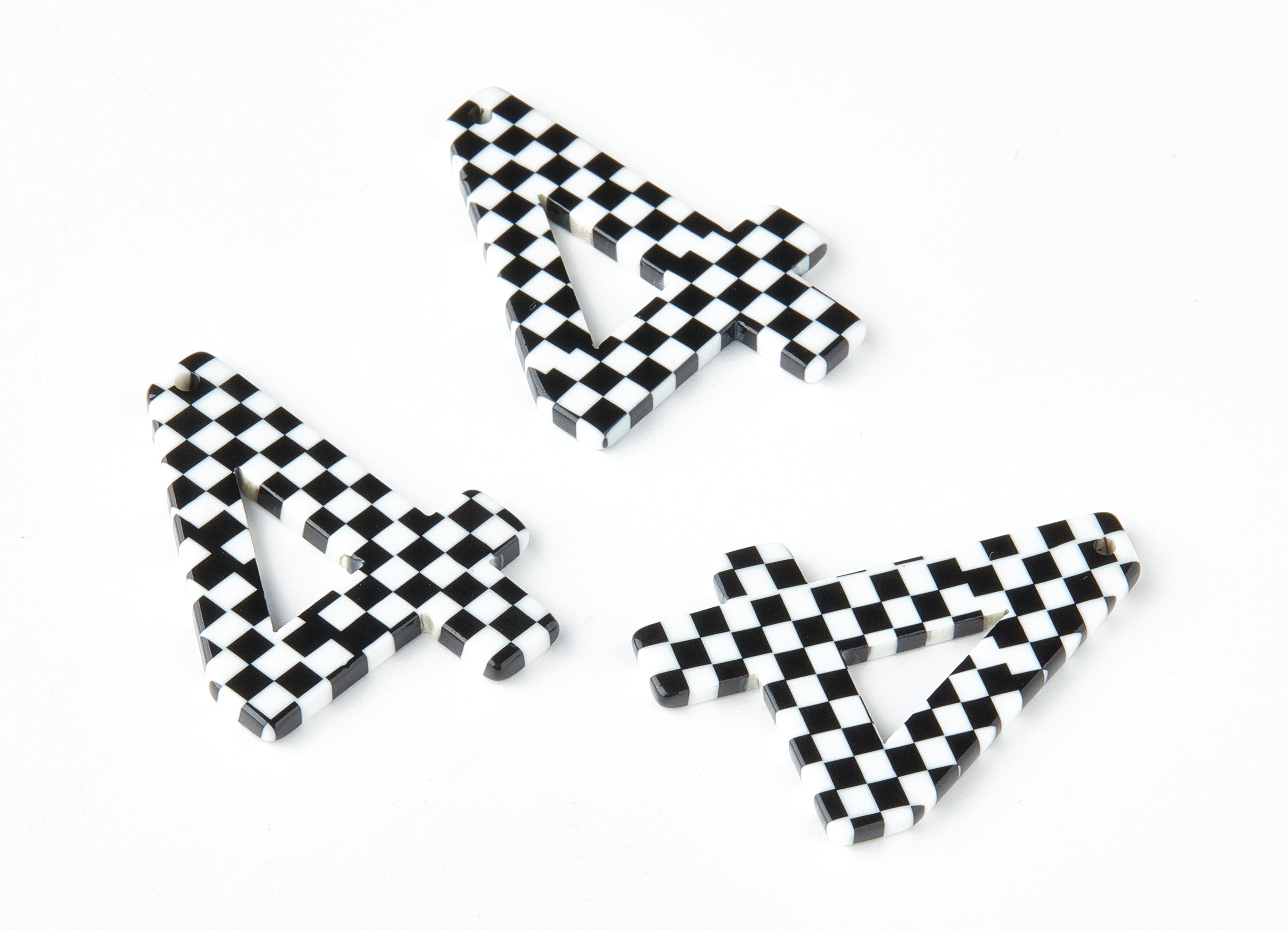 Acetate Number 4 Earring Charms - Number 4 Pendant - Earring Findings - Jewelry Supplies - Color Code: A175 - 38.93x28x2.38mm - AC1461-A175 - DOMEDBAZAAR