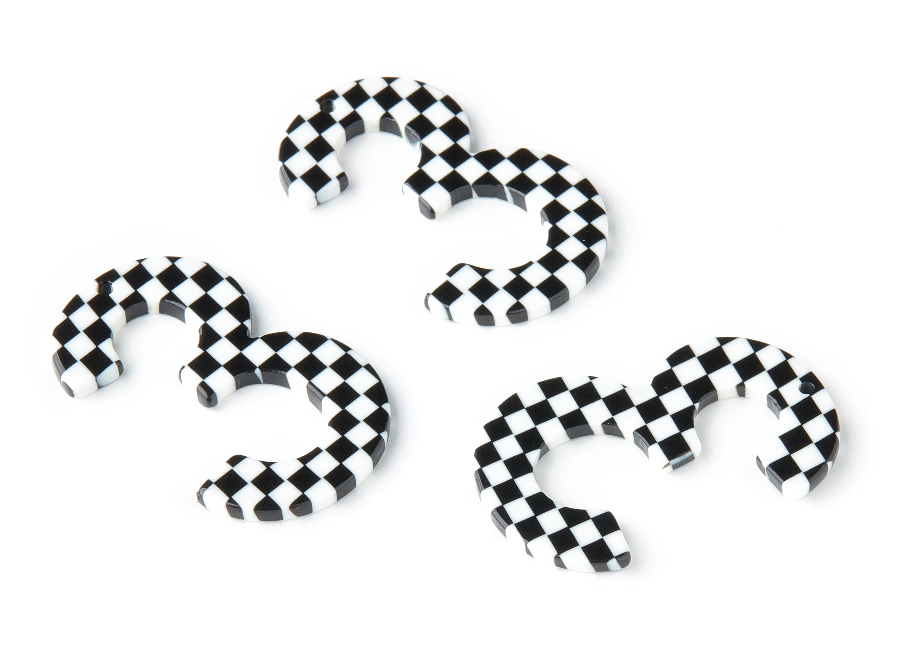 Acetate Number 3 Earring Charms - Number 3 Pendant - Earring Findings - Jewelry Supplies - Color Code: A175 - 39.39x25.64x2mm - AC1460-A175 - DOMEDBAZAAR