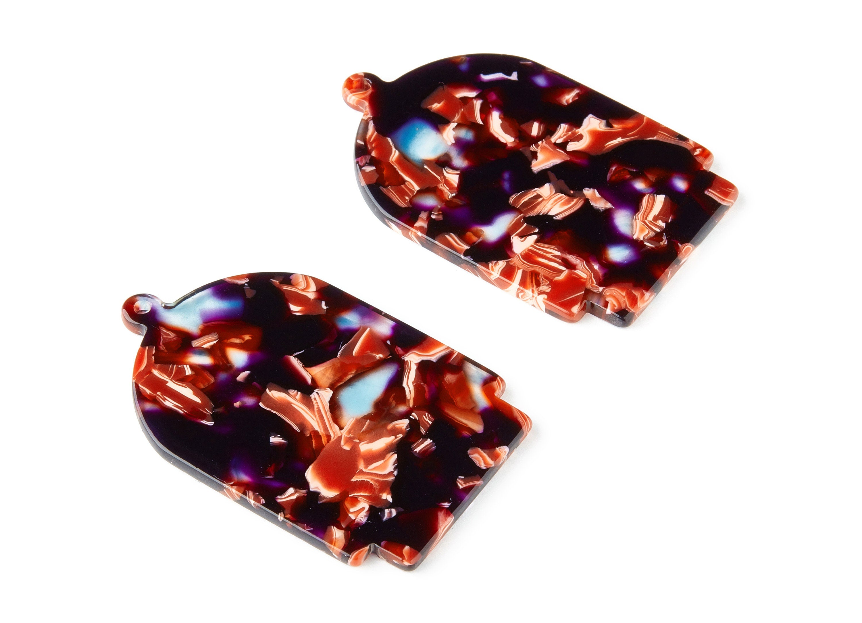 Acetate Bird Cage Earring Charms - Bird Cage Pendant - Earring Findings - Jewelry Supplies - Color Code: A190 - 52.6x34x2.55mm - AC1480-A190 - DOMEDBAZAAR