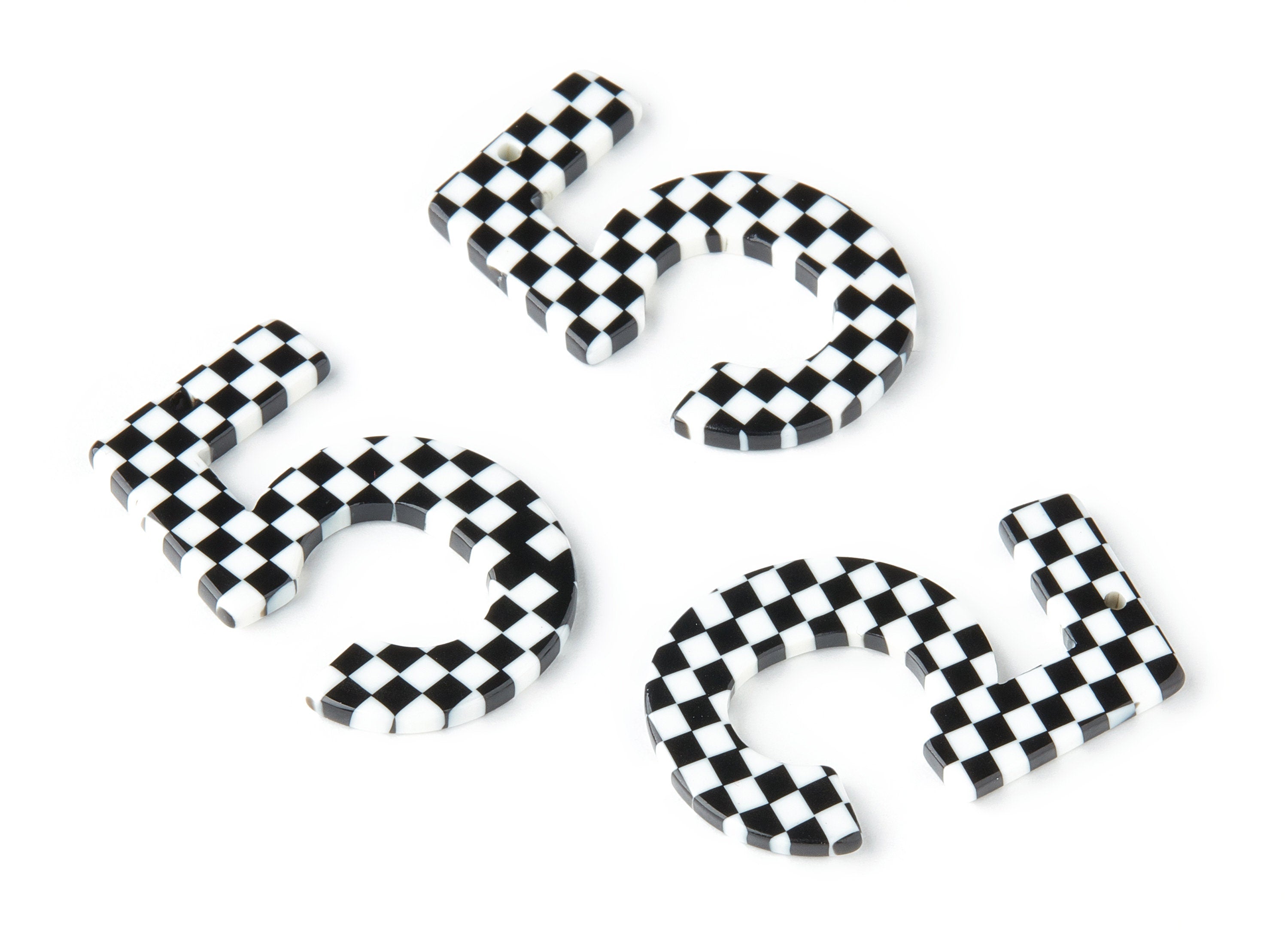 Acetate Number 5 Earring Charms - Number 5 Pendant - Earring Findings - Jewelry Supplies - Color Code: A175 - 38.7x25.7x2.38mm - AC1462-A175 - DOMEDBAZAAR
