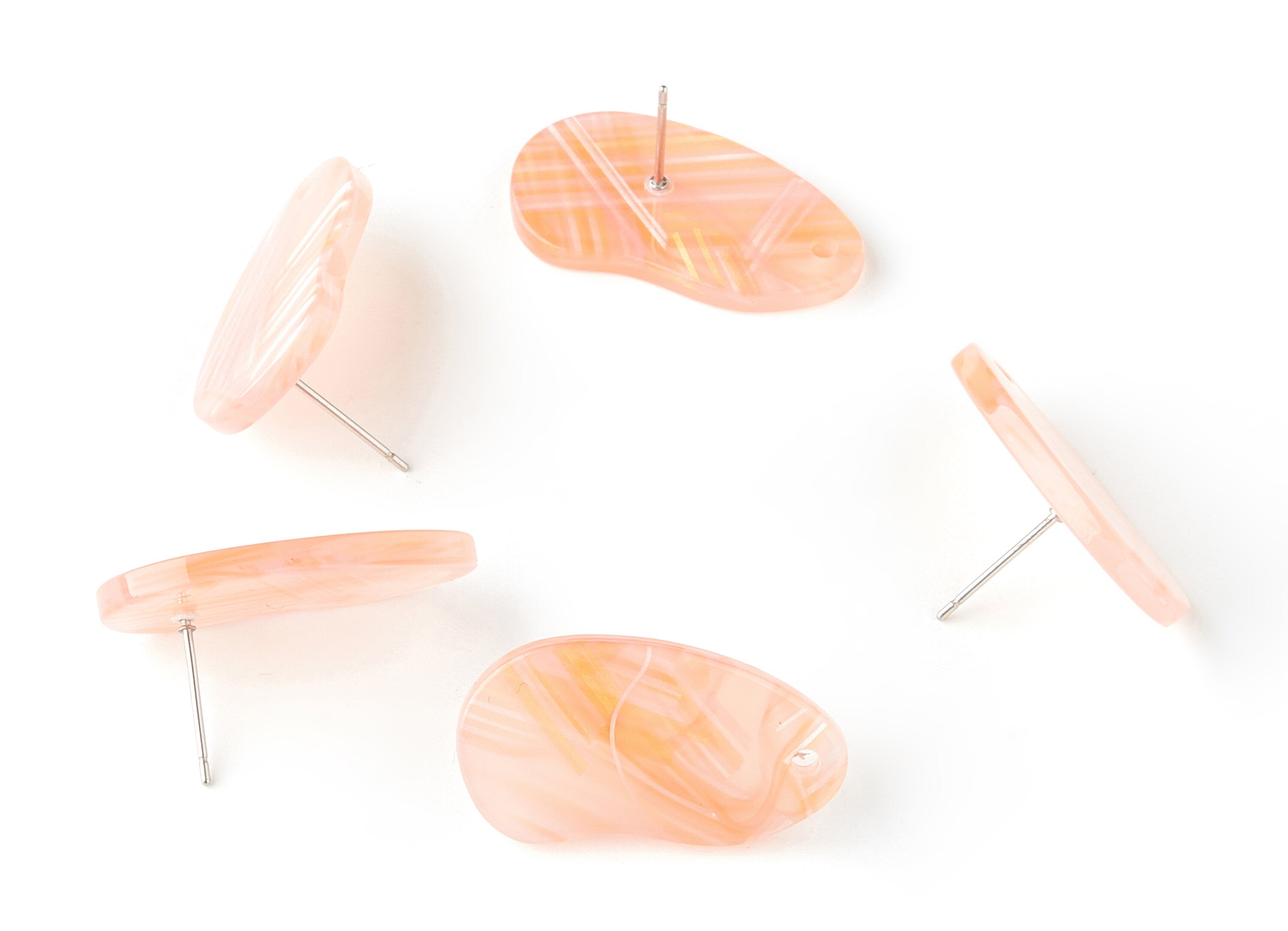 Acetate Oval Earring Stud - Oval Earring Post and Stud - Earring Findings  - Color Code: A172 - 27.5x14.5x2.9mm - AC1532-A172 - DOMEDBAZAAR