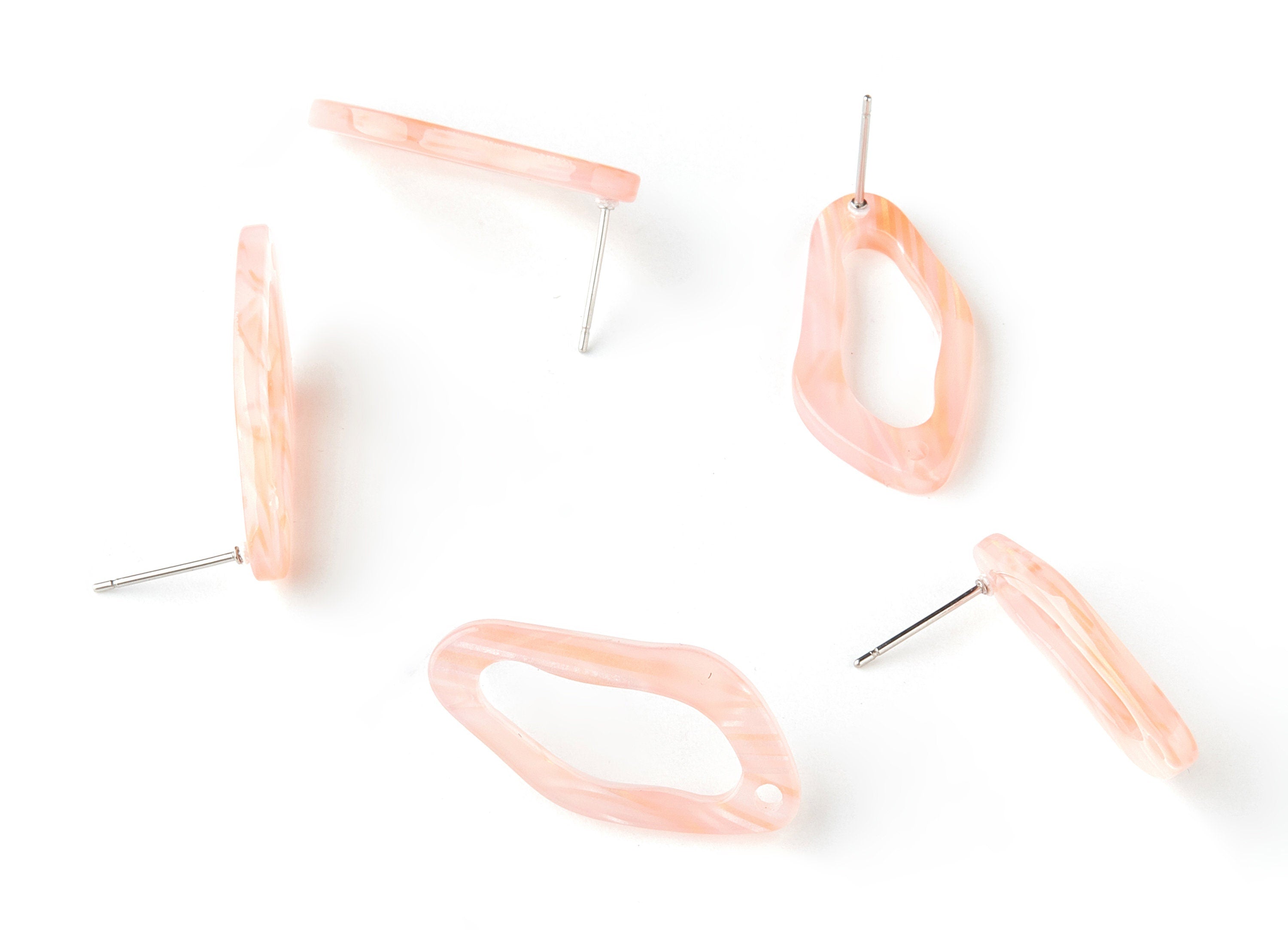 Acetate Oval Earring Stud - Oval Earring Post and Stud - Earring Findings - Jewelry Supplys - Color Code: A172 - 29.1x14.2x3mm - AC1528-A172 - DOMEDBAZAAR
