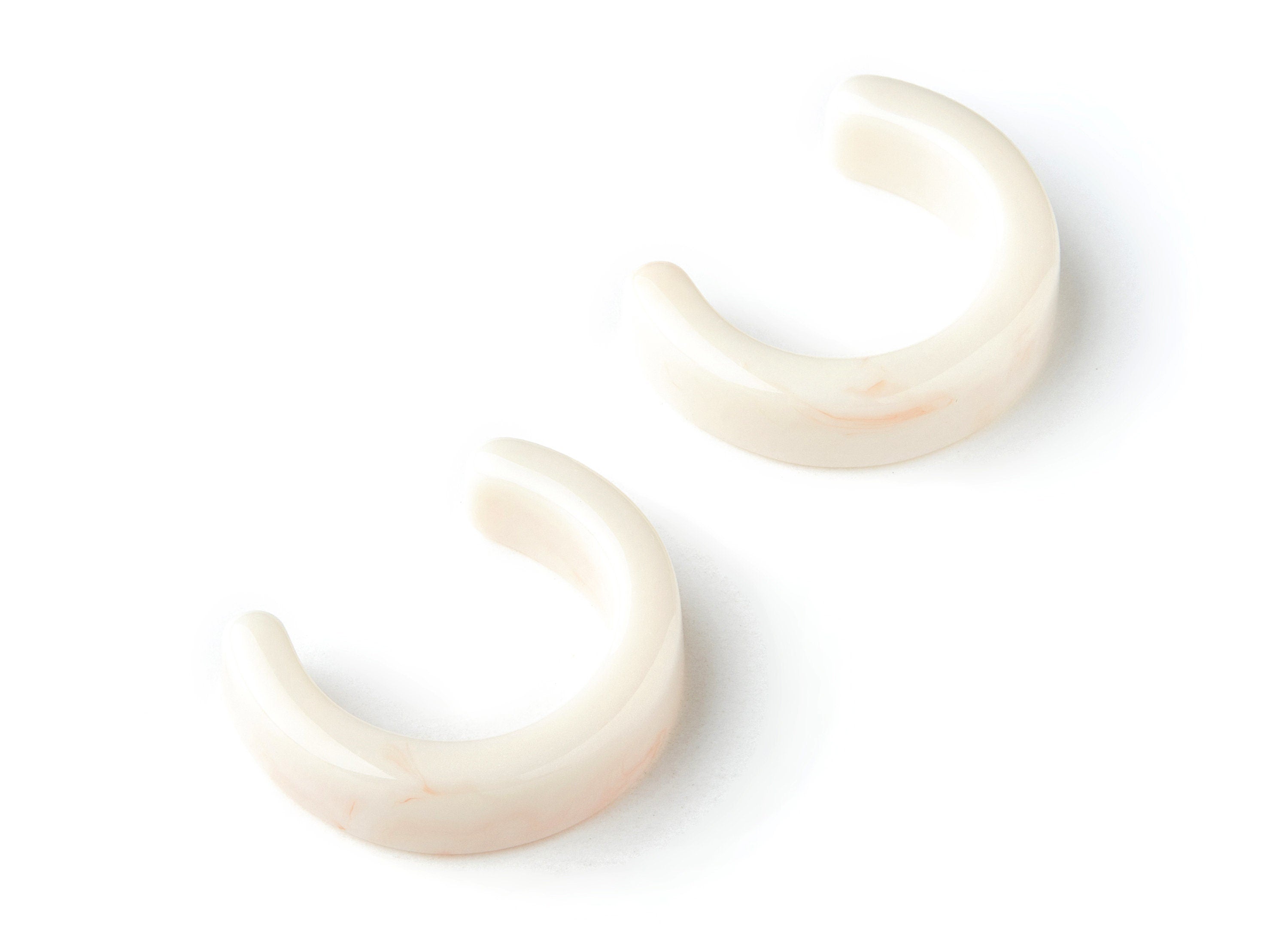 Resin Charms - C Shaped Resin Charms - C Shaped Earrings - No Holes - 39.6x31.3x6.07mm - AC1422A - DOMEDBAZAAR