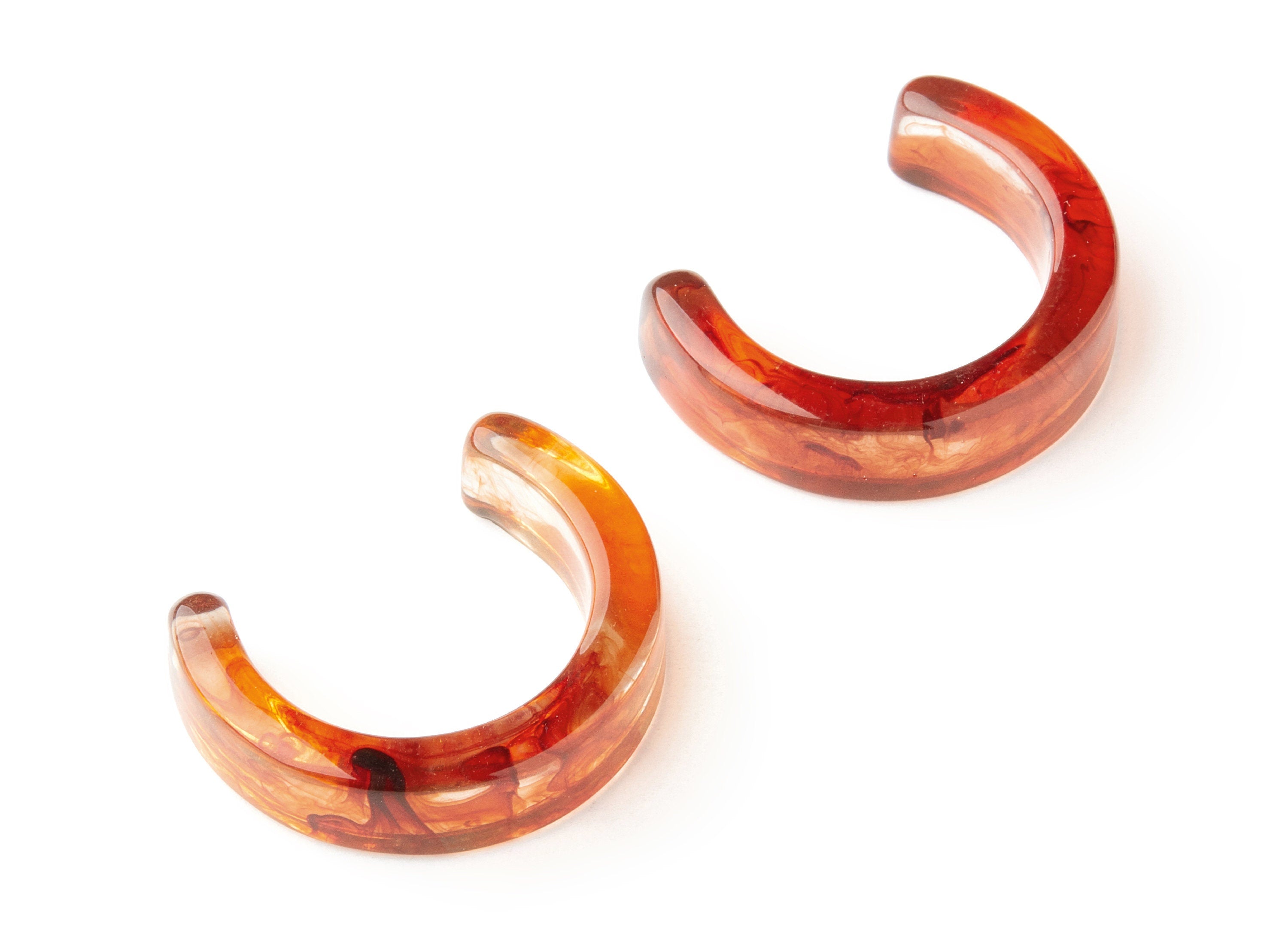 Resin Charms - C Shaped Resin Charms - C Shaped Earrings - No Holes - 39.6x31.3x6.07mm - AC1422B - DOMEDBAZAAR