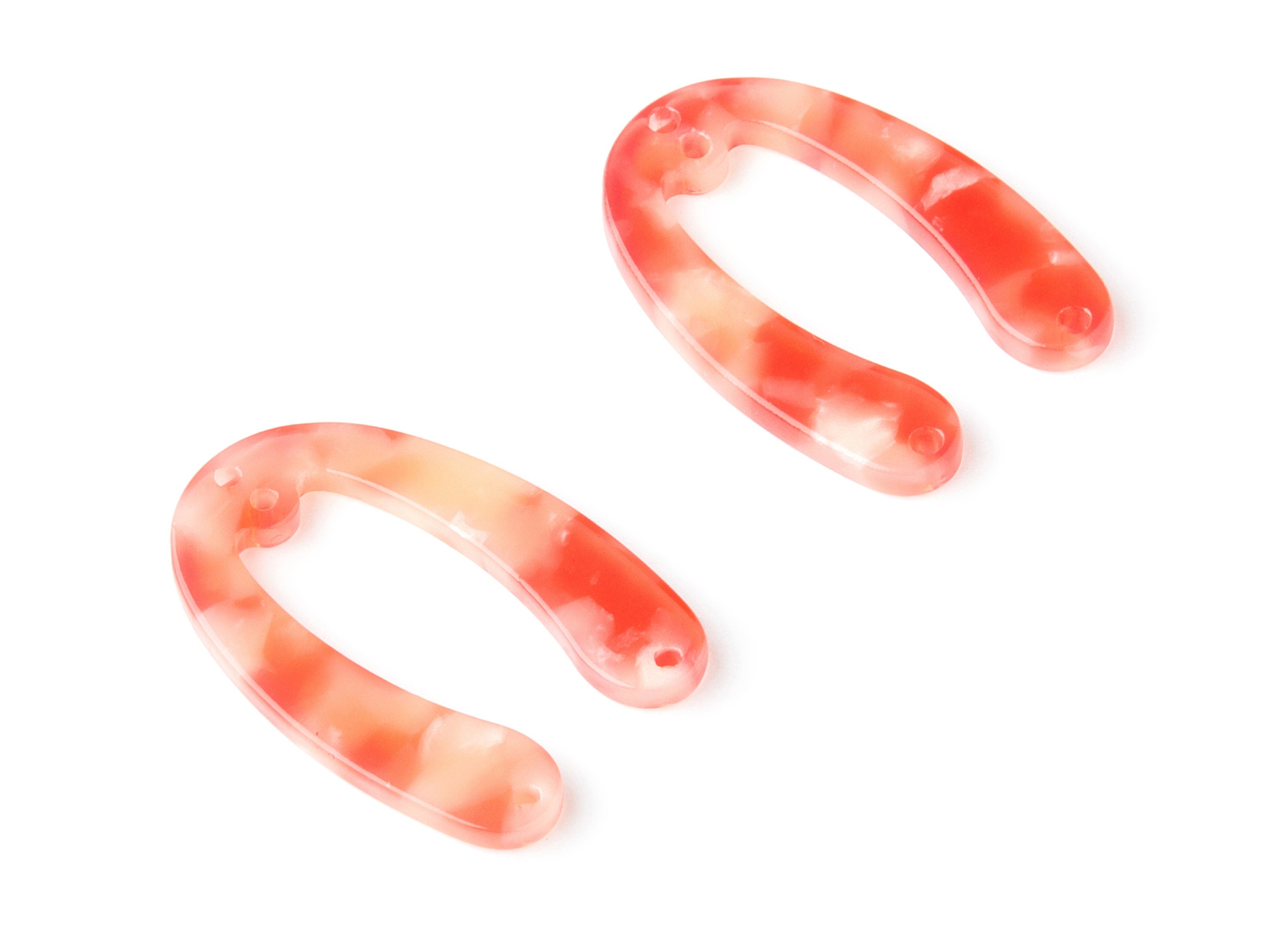 Acetate U Earring Charms - Acrylic U Pendant - 4 Holes - Earring Findings - Jewelry Supplies - Color Code: A34 - 31.76x22.44x2.7mm - AC1378C - DOMEDBAZAAR
