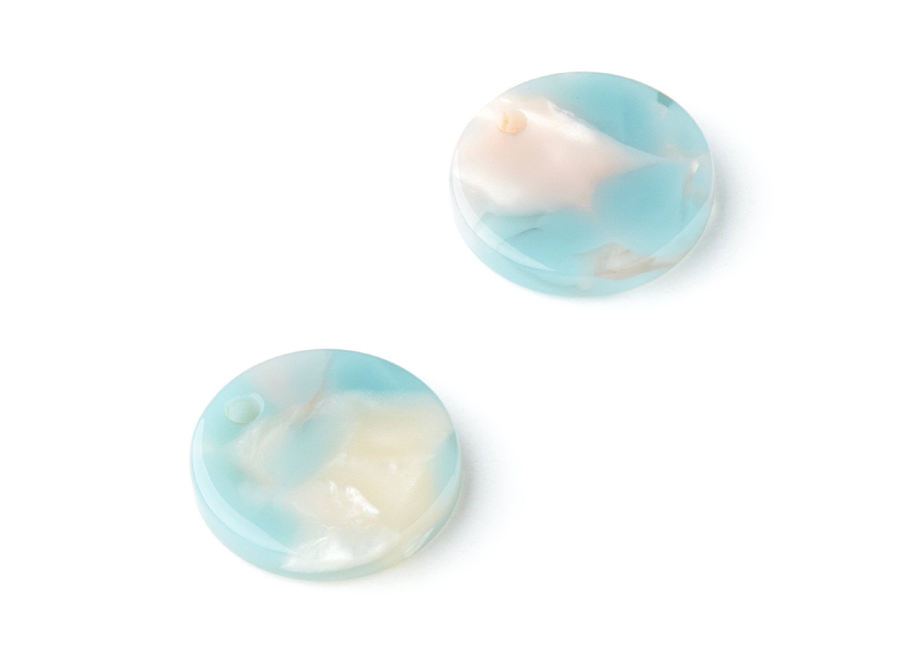 Acetate Coin & Round Charms - Coin and Round Earrings and Pendant - Earring Findings - Color Code:A36 - 14.5x14.5x2.5mm - AC1064AE - DOMEDBAZAAR