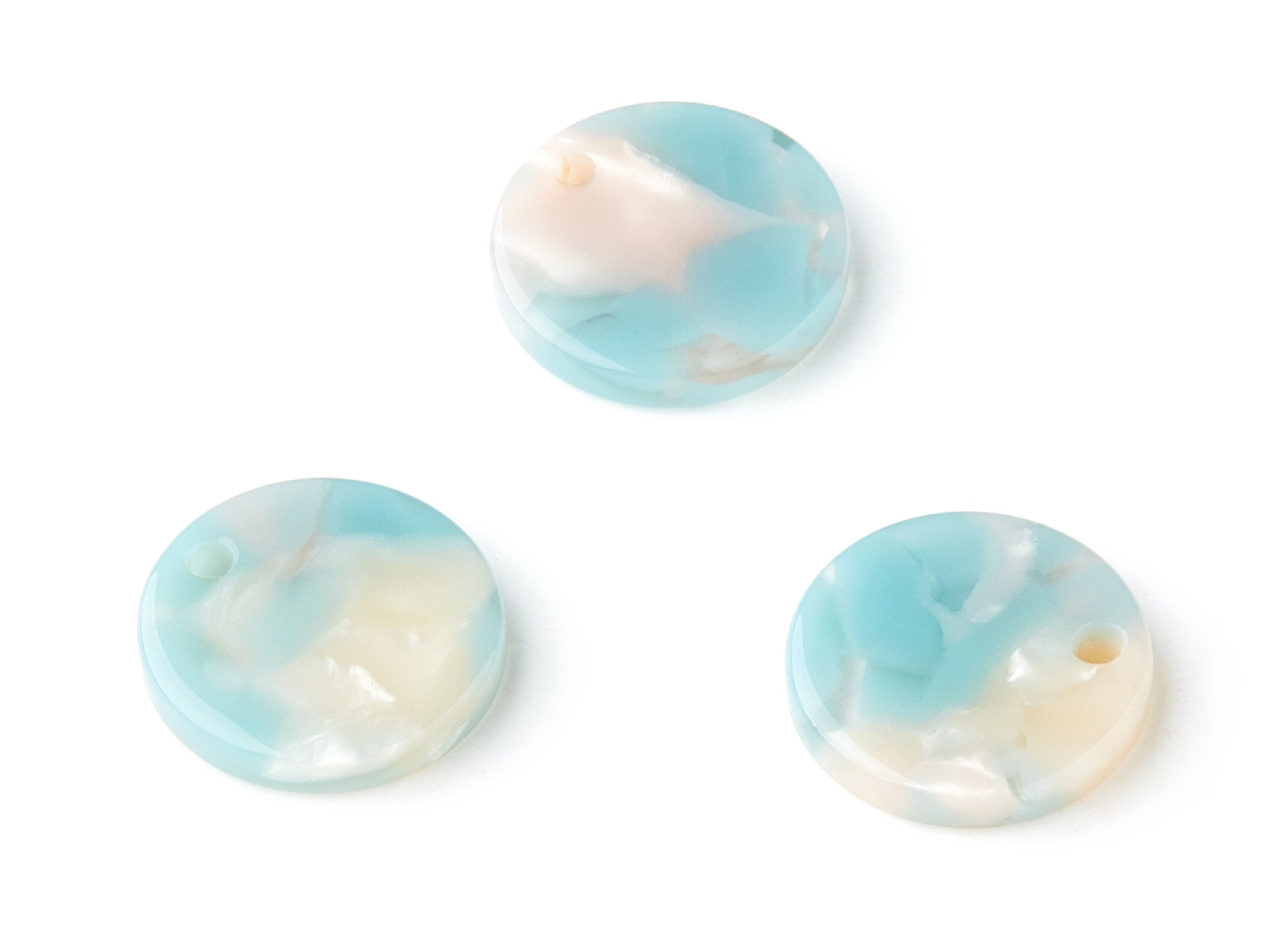 Acetate Coin & Round Charms - Coin and Round Earrings and Pendant - Earring Findings - Color Code:A36 - 14.5x14.5x2.5mm - AC1064AE - DOMEDBAZAAR