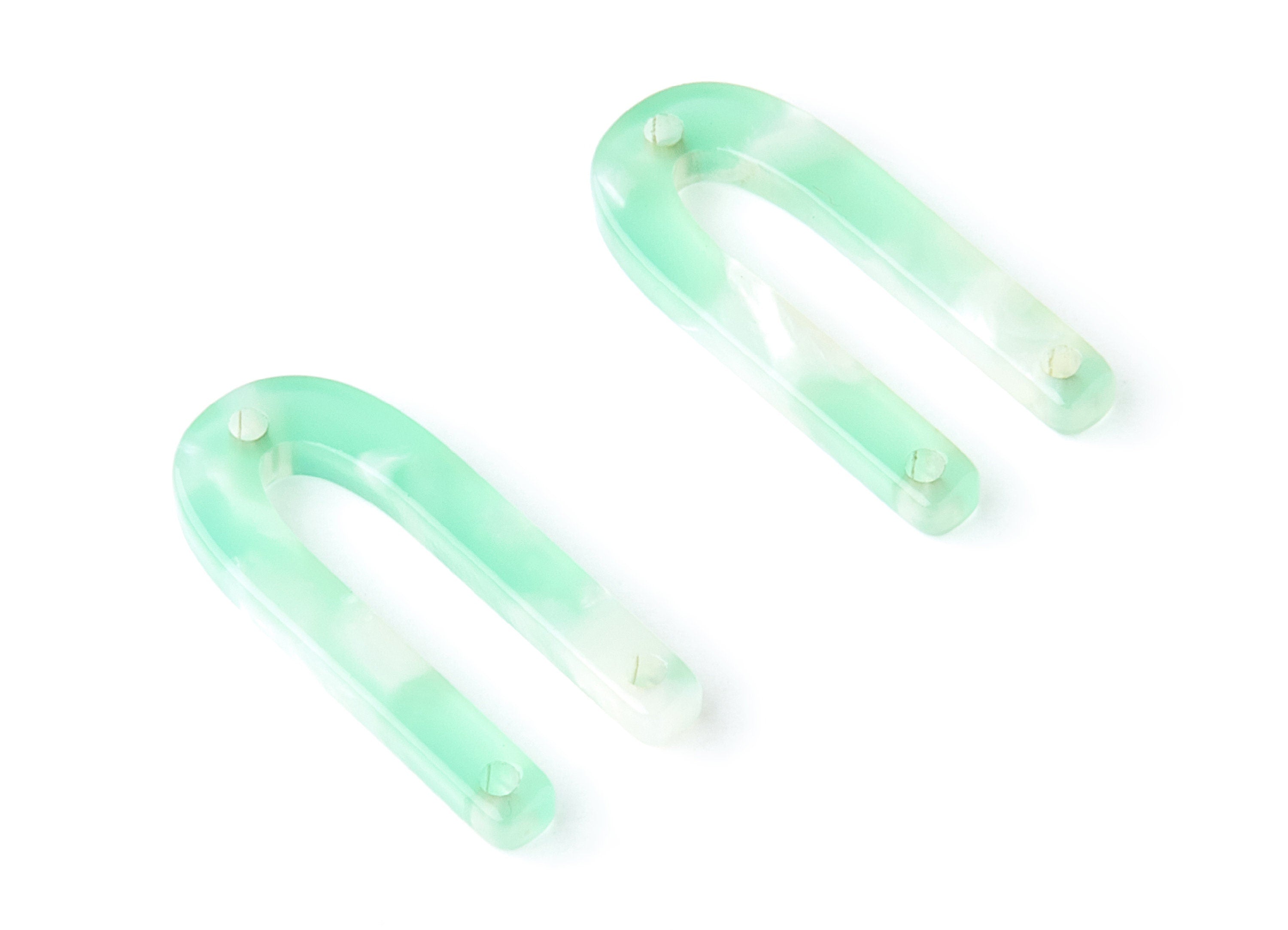 Acetate U Earring Charms - Acrylic U Pendant - 3 Holes - Earring Findings - Jewelry Supplies - Color Code: A35 - 25.65x11.6x2.54mm - AC1377A - DOMEDBAZAAR