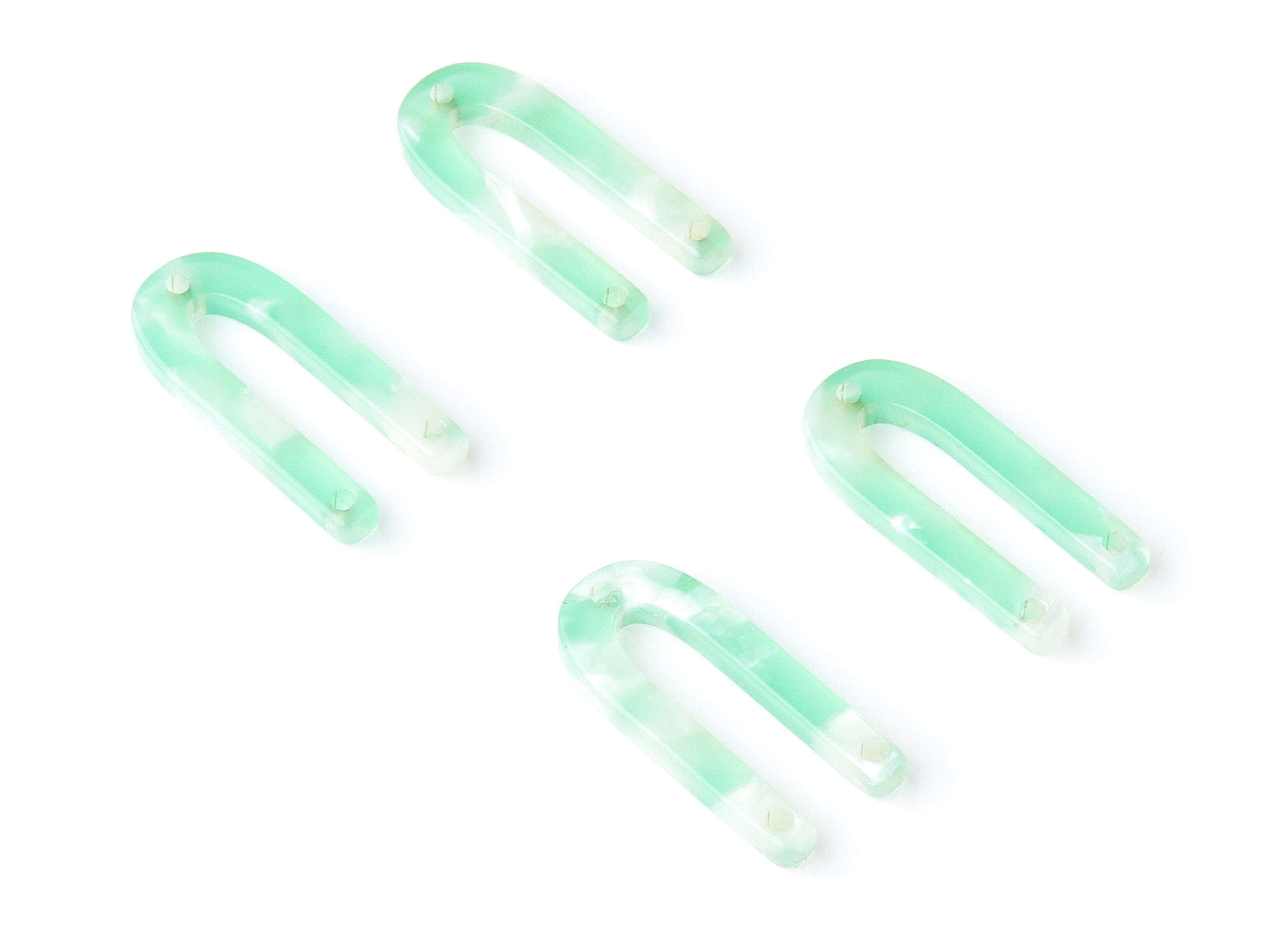 Acetate U Earring Charms - Acrylic U Pendant - 3 Holes - Earring Findings - Jewelry Supplies - Color Code: A35 - 25.65x11.6x2.54mm - AC1377A - DOMEDBAZAAR