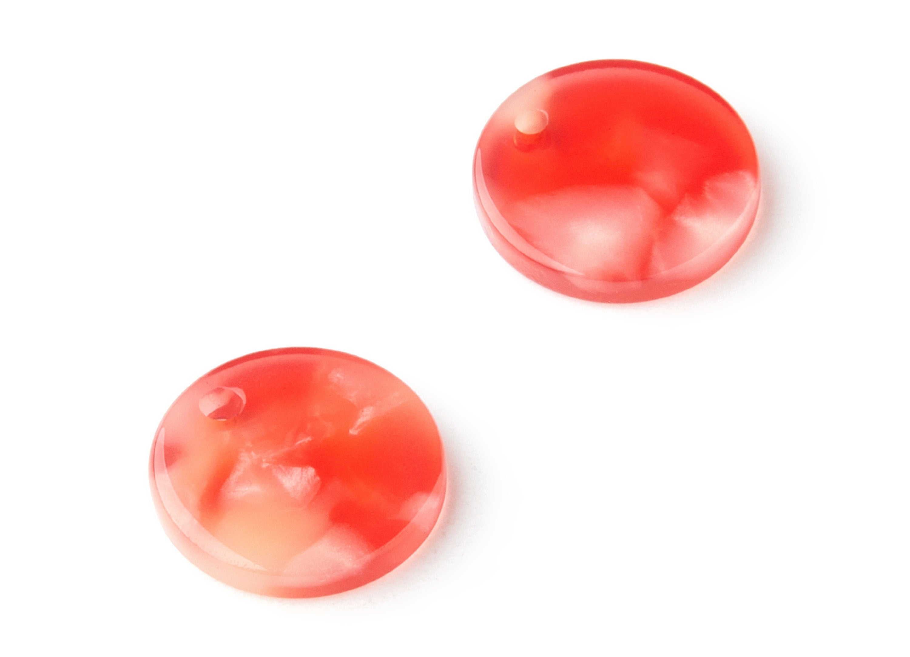 Acetate Coin & Round Charms - Coin and Round Earrings and Pendant - Earring Findings - Color Code:A34 - 14.5x14.5x2.5mm - AC1064AF - DOMEDBAZAAR