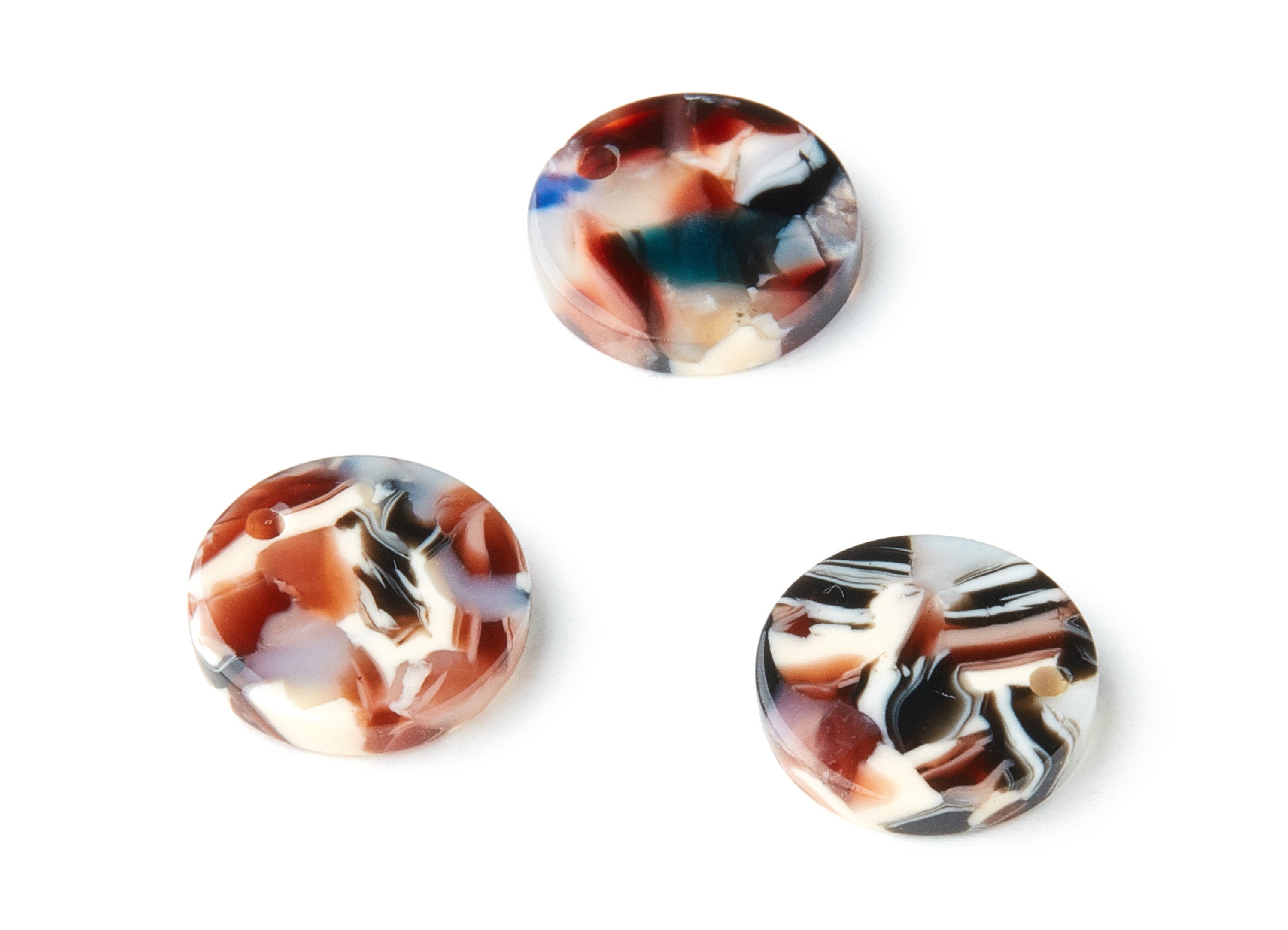 Acetate Coin & Round Charms - Coin and Round Earrings and Pendant - Earring Findings - Color Code:A51 - 14.5x14.5x2.5mm - AC1064AG - DOMEDBAZAAR