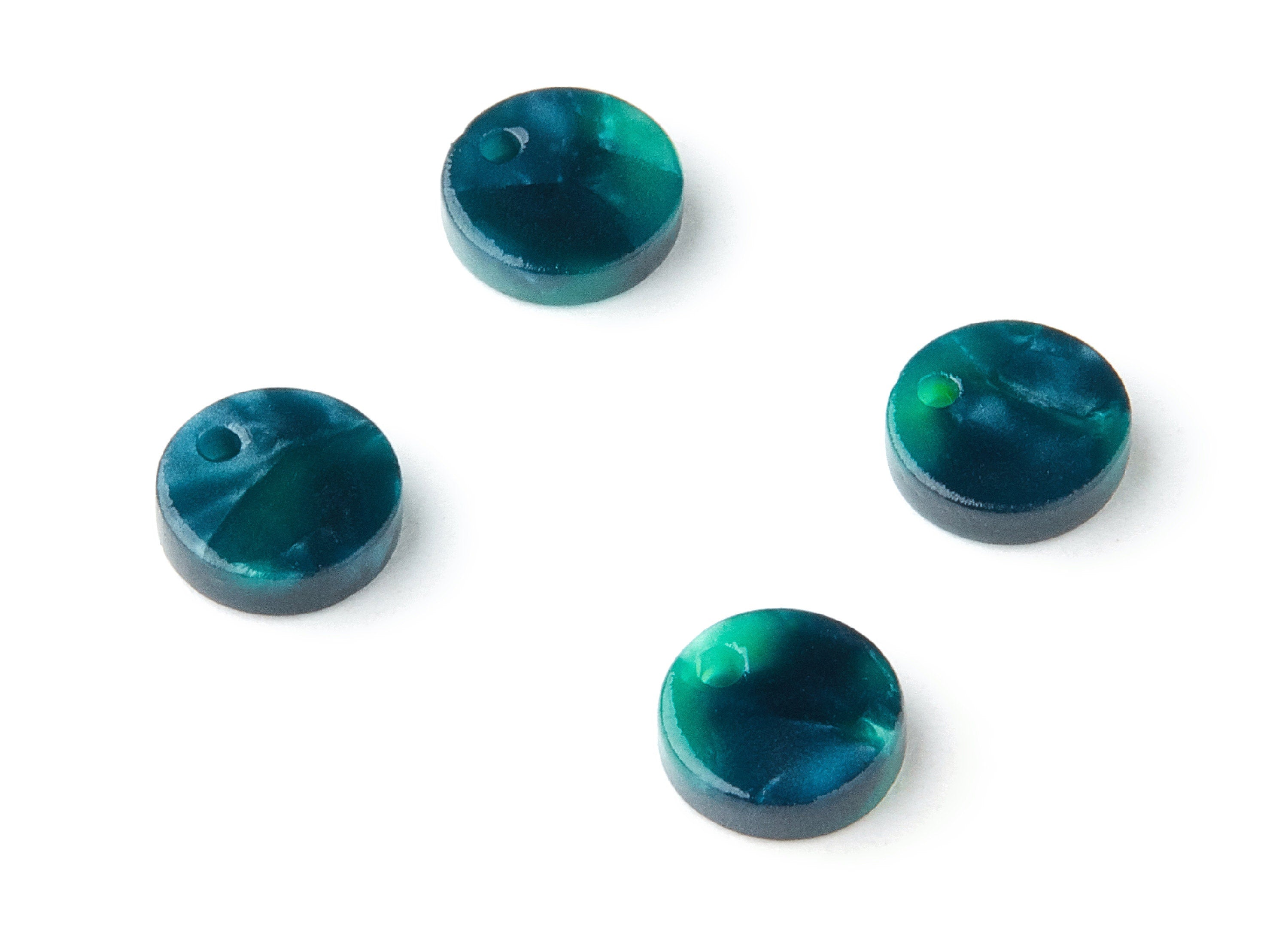Acetate Coin Earring Charms - Acrylic Coin Pendant - Earring Findings - Jewelry Supplies - Color Code:A13 - 9x9x2.55mm - AC1151Z - DOMEDBAZAAR