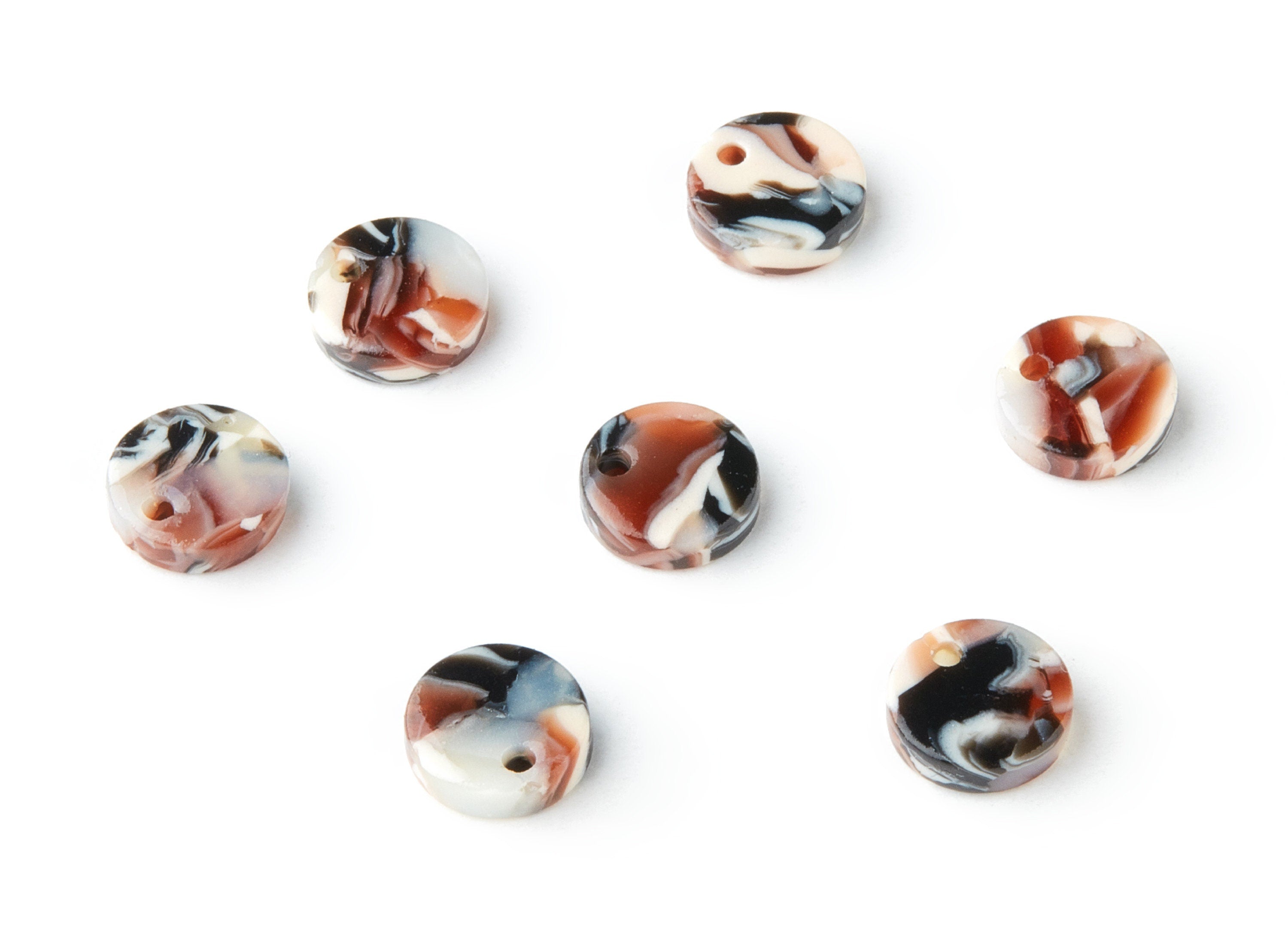 Acetate Coin Earring Charms - Acrylic Coin Pendant - Earring Findings - Jewelry Supplies - Color Code:A51 - 9x9x2.55mm - AC1151Q - DOMEDBAZAAR