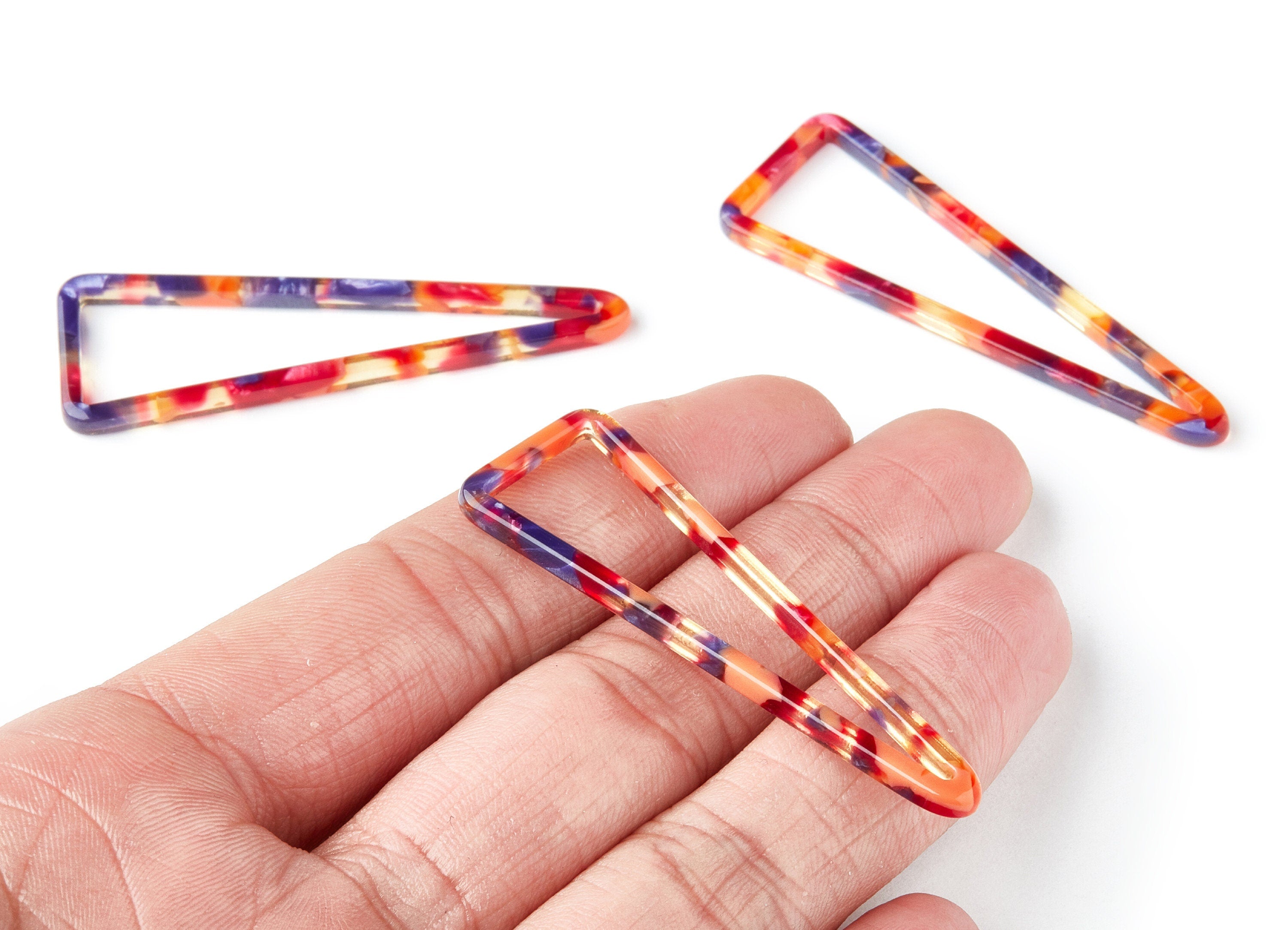 Acetate Triangle Earring Charms - Triangle Pendant - Earring Findings - Jewelry Supplies - Color Code: A44 - 55.5x18.65x2.6mm - AC1358J - DOMEDBAZAAR