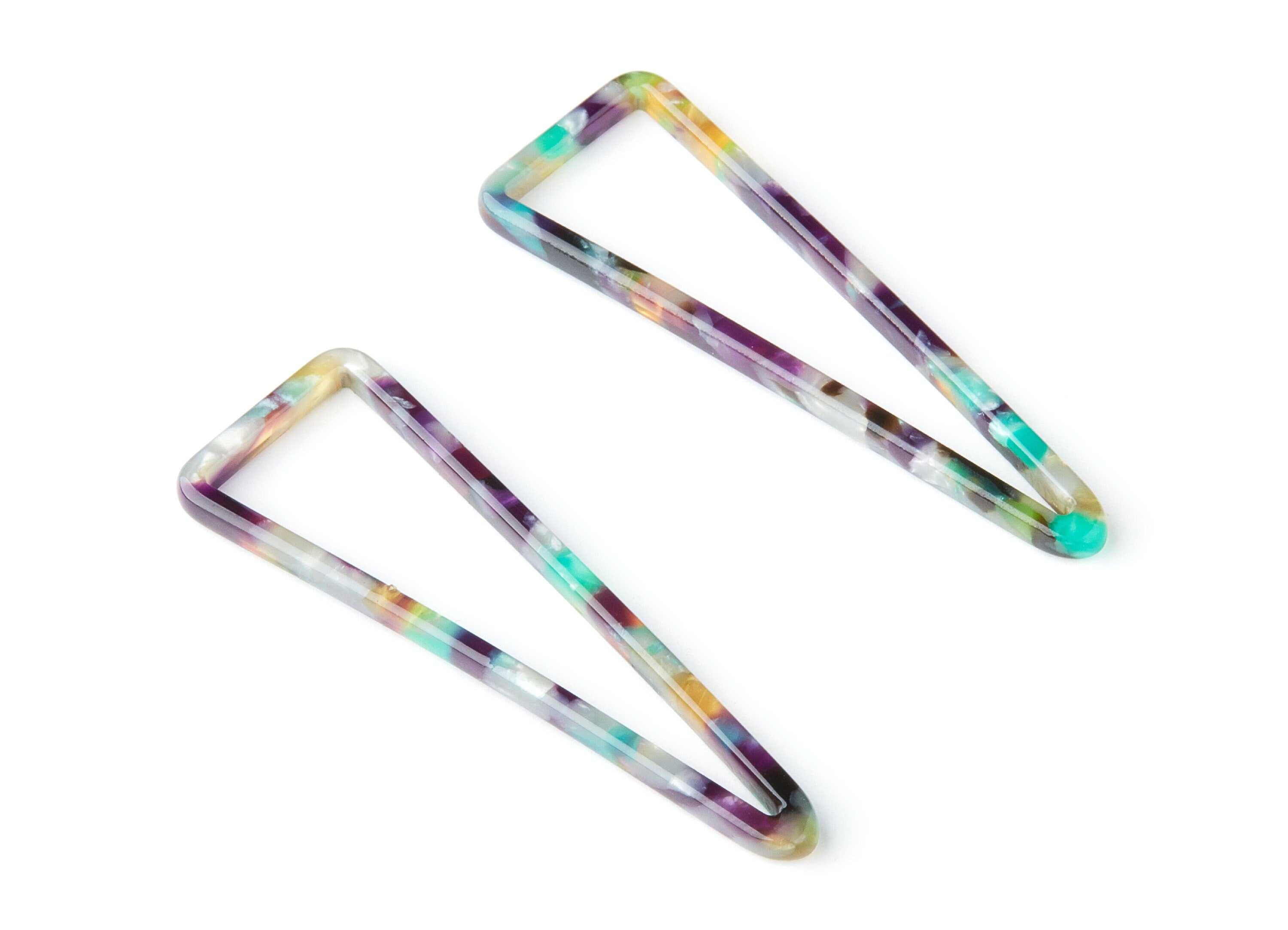 Acetate Triangle Earring Charms - Triangle Pendant - Earring Findings - Jewelry Supplies - Color Code: A50  - 55.5x18.65x2.6mm - AC1358M - DOMEDBAZAAR