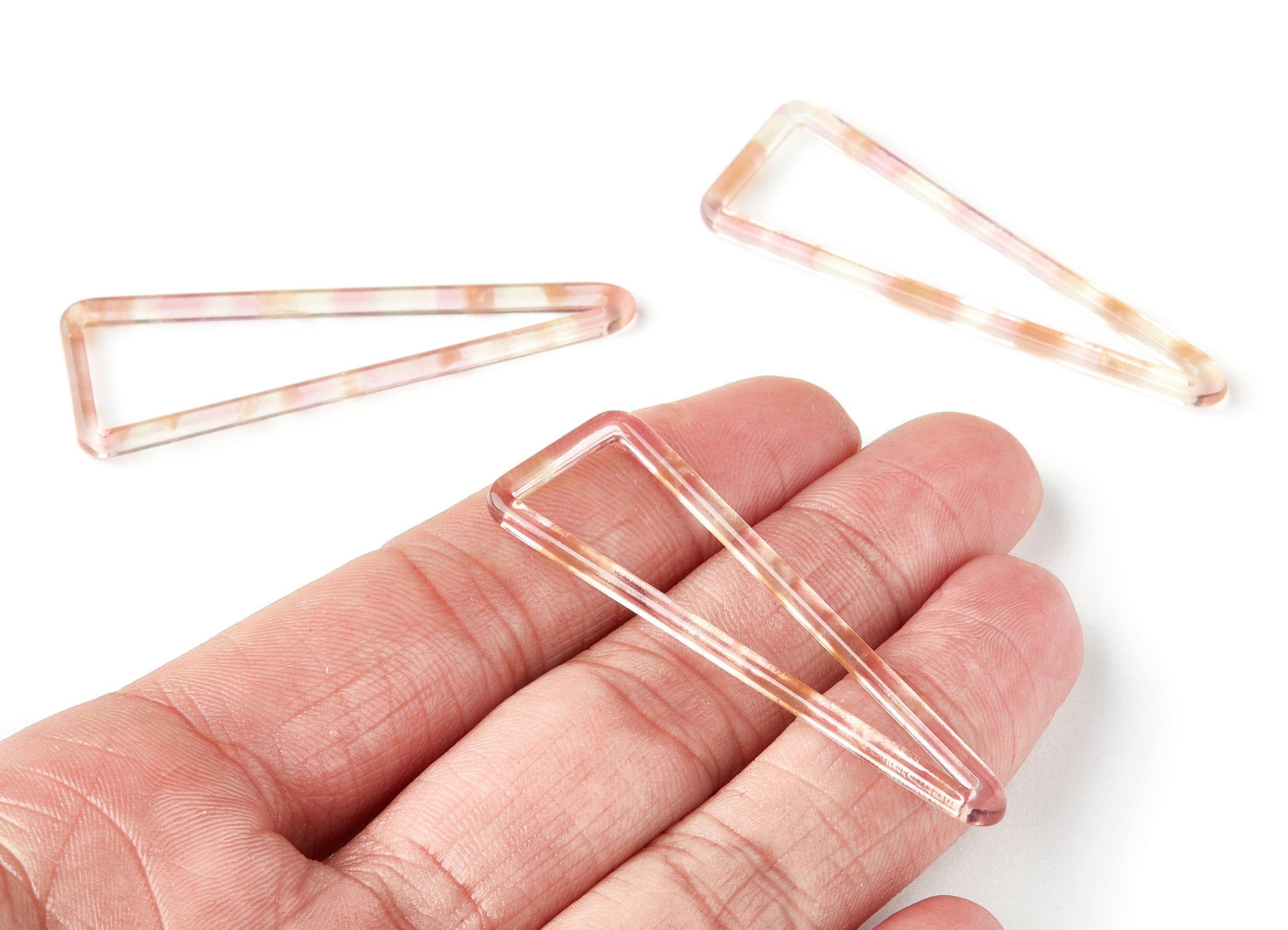 Acetate Triangle Earring Charms - Triangle Pendant - Earring Findings - Jewelry Supplies - Color Code: A45 - 55.5x18.65x2.6mm - AC1358R - DOMEDBAZAAR