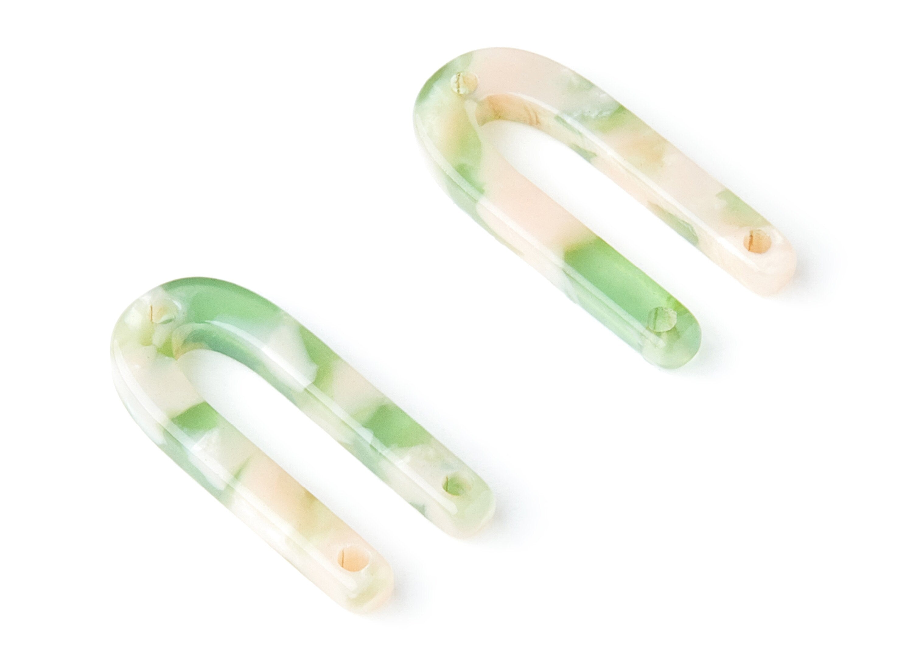 Acetate U Earring Charms - U Shaped Pendant - 3 Holes - Earring Findings - Jewelry Supplies - Color Code: A38 - 25.65x11.6x2.54mm - AC1377L - DOMEDBAZAAR