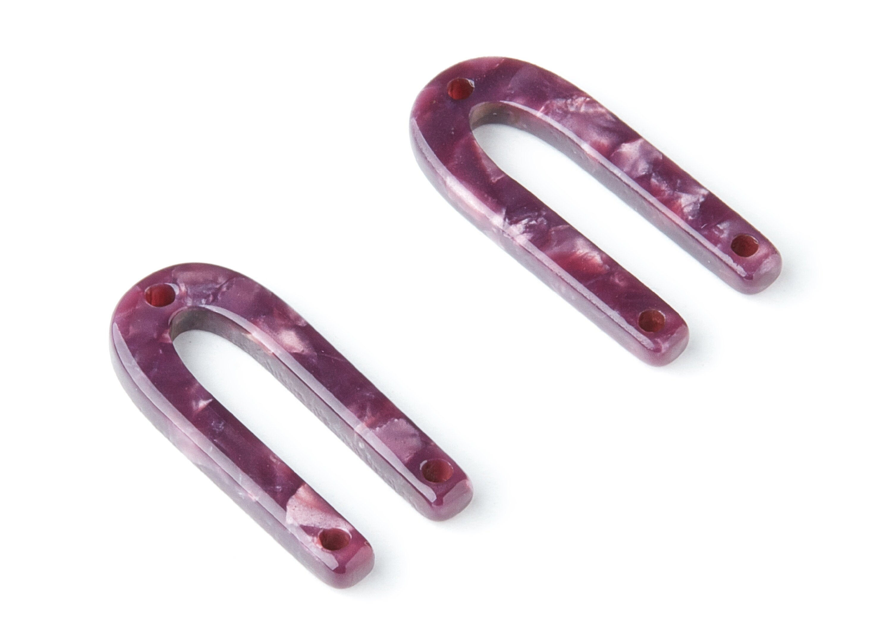 Acetate U Earring Charms Whit 3 Holes - U Pendant - Earring Findings - Jewelry Supplies - Color Code: A41 - 25.65x11.6x2.54mm - AC1377K - DOMEDBAZAAR