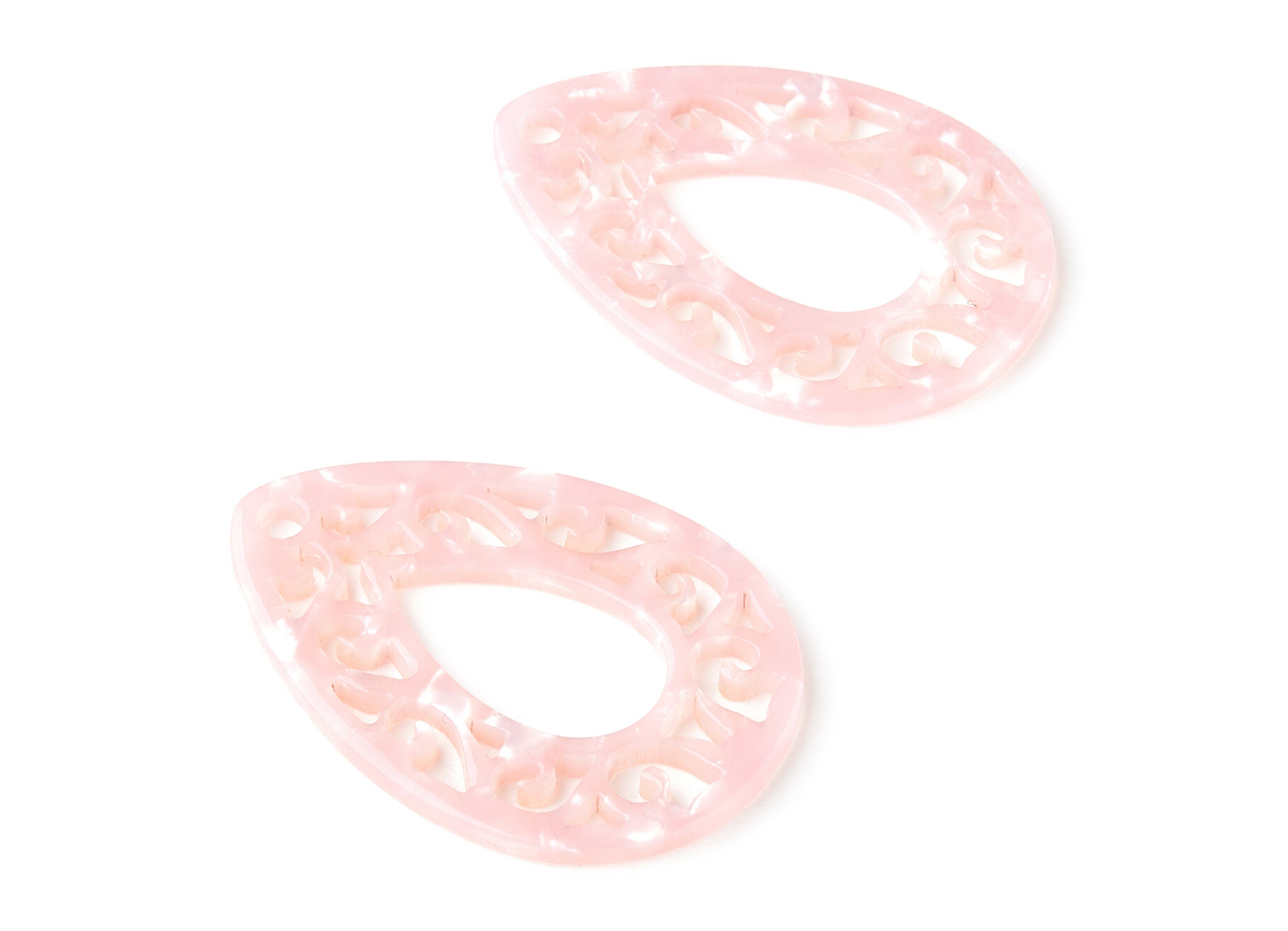 Acetate Acrylic Charms - Acetate Tortoise Shell Charm - Teardrop Shaped - 1 Hole - Color Code:A28 - 49.43x34.76x2.5mm - AC1320D - DOMEDBAZAAR