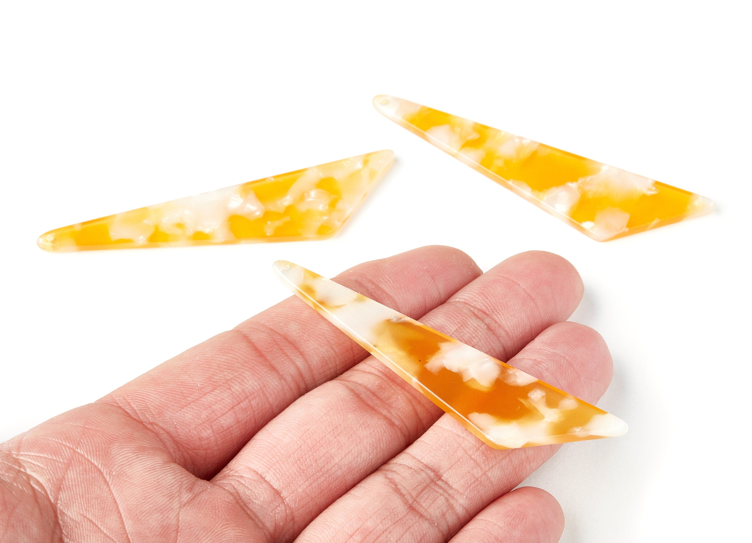 Acetate Triangle Earring Charms - Triangle Pendant - Earring Findings - Jewelry Supplies - Color Code: A43 - 68.73x16.16x2.56mm - AC1367V - DOMEDBAZAAR