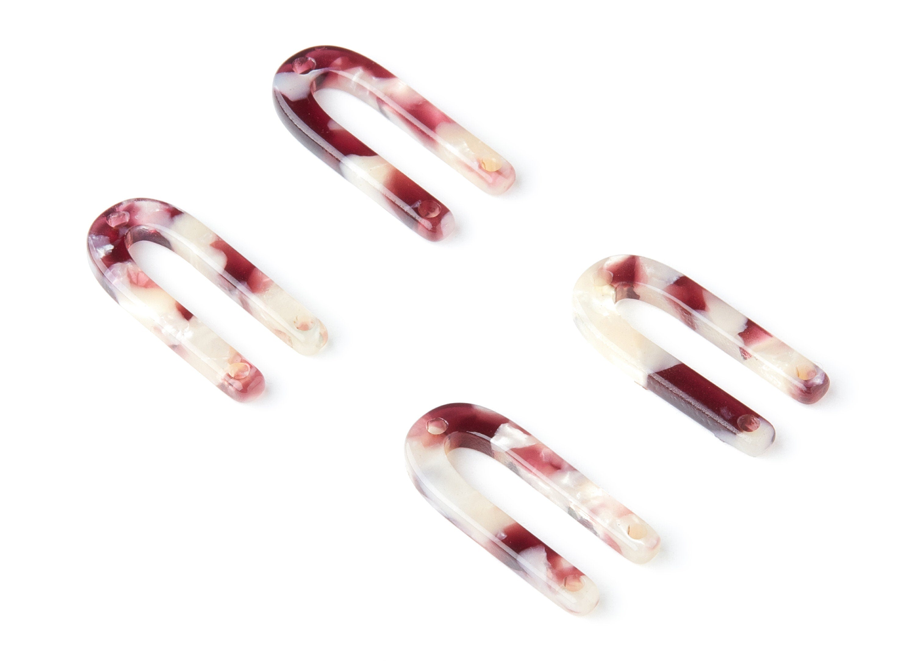 Acetate U Earring Charm With 3 Holes - U Pendant - Earring Findings - Jewelry Supplies - Color Code: A42 - 25.65x11.6x2.54mm - AC1377B - DOMEDBAZAAR