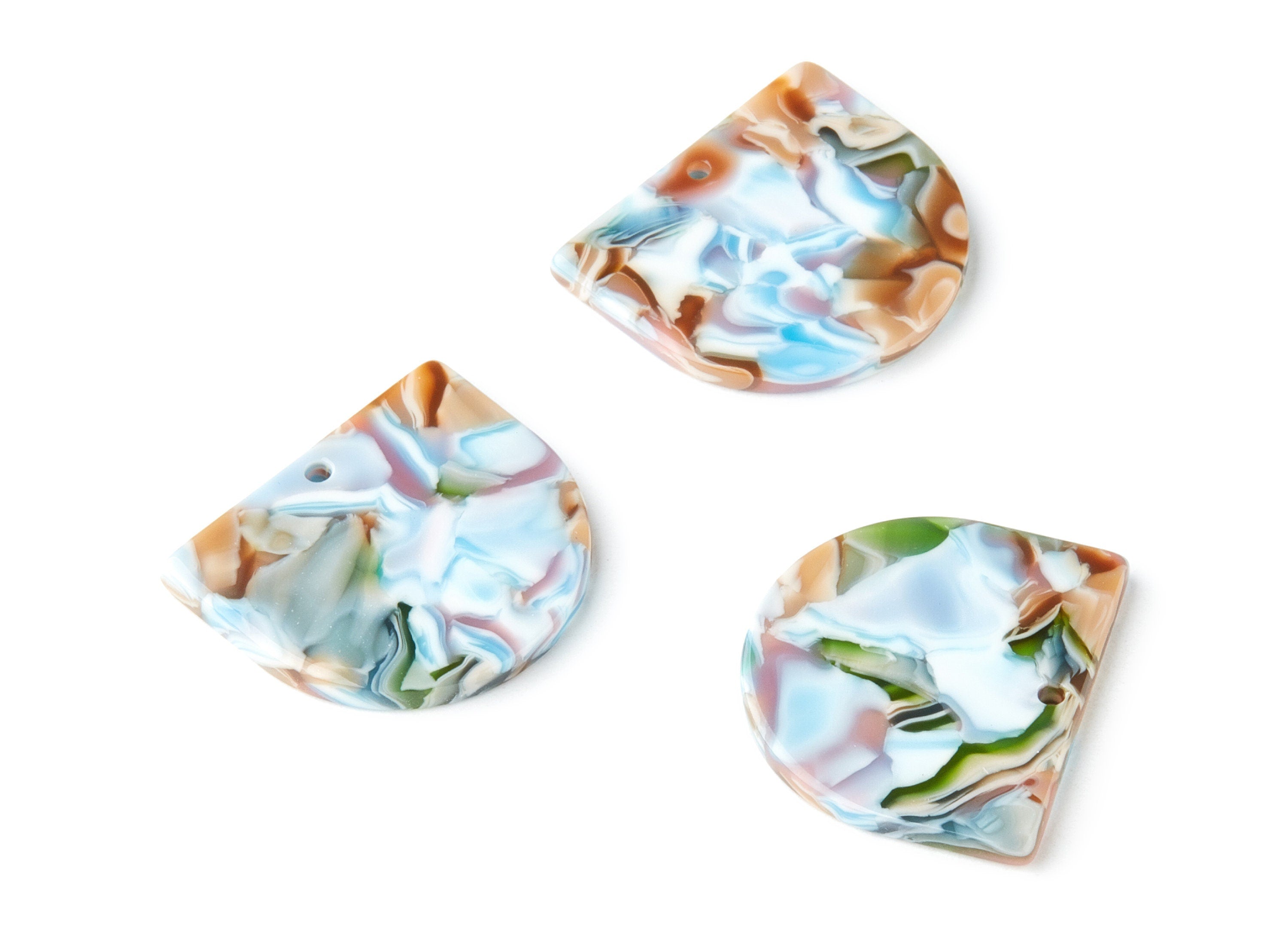 Acetate D Earring Charms - D Shaped Pendant - Earring Findings - Jewelry Supplies - Color Code:A240 - 27.83x24.65x2.64mm - AC1322A - DOMEDBAZAAR