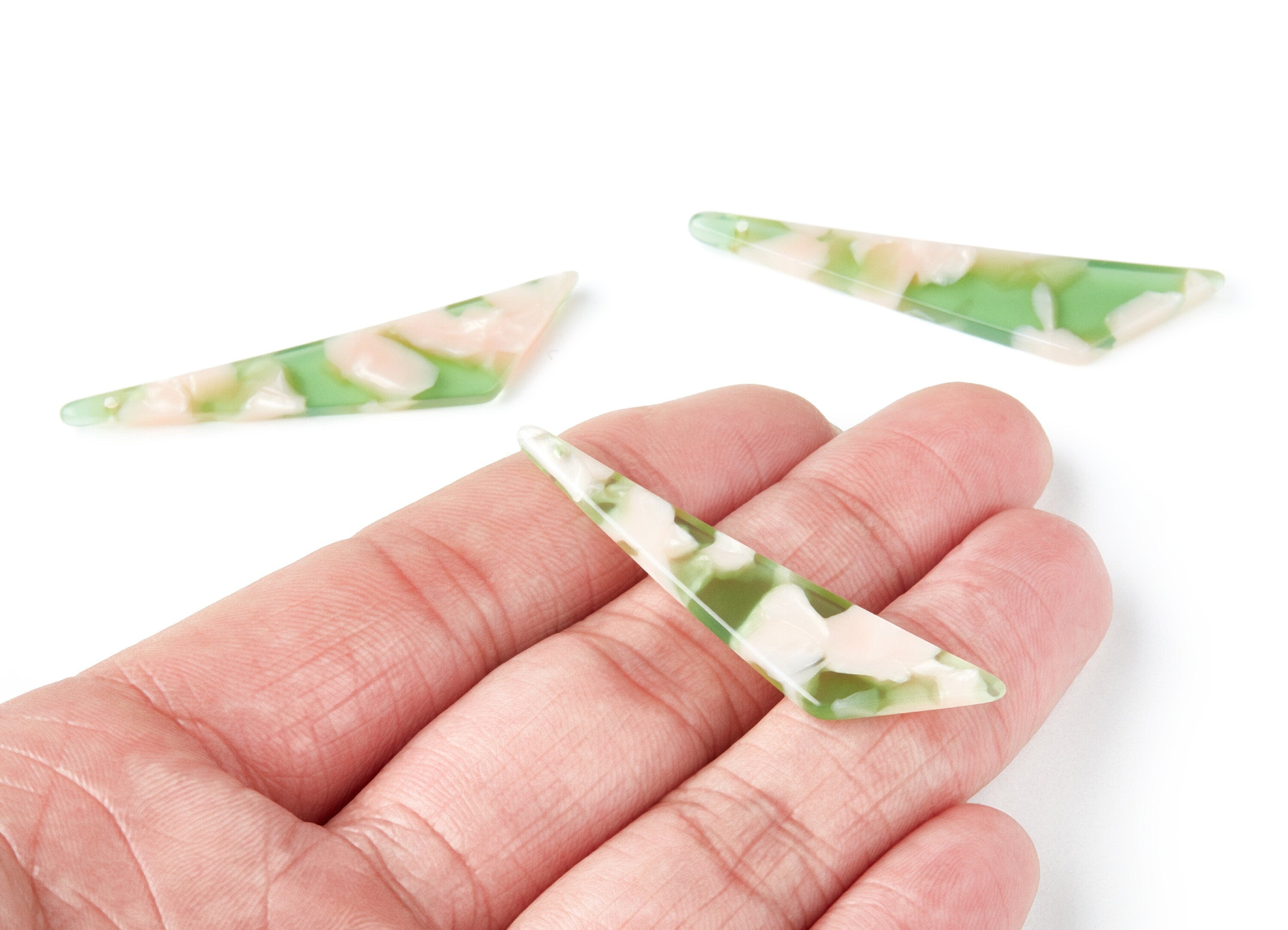 Acetate Triangle Earring Charms - Triangle Pendant - Earring Findings - Jewelry Supplies - Color Code: A38 - 51.44x11.42x2.81mm - AC1352E - DOMEDBAZAAR