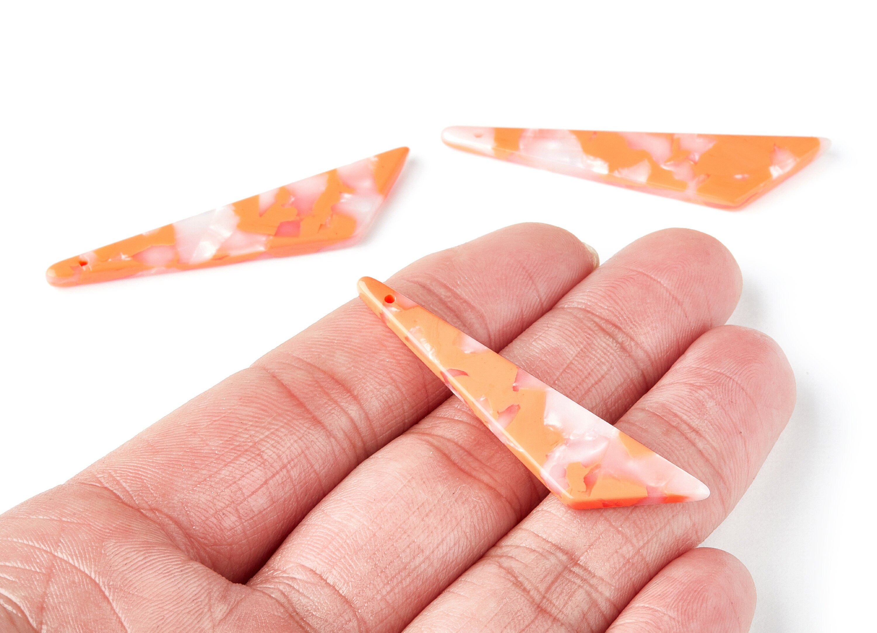 Acetate Triangle Earring Charms - Triangle Pendant - Earring Findings - Jewelry Supplies - Color Code: A39 - 51.44x11.42x2.81mm - AC1352J - DOMEDBAZAAR