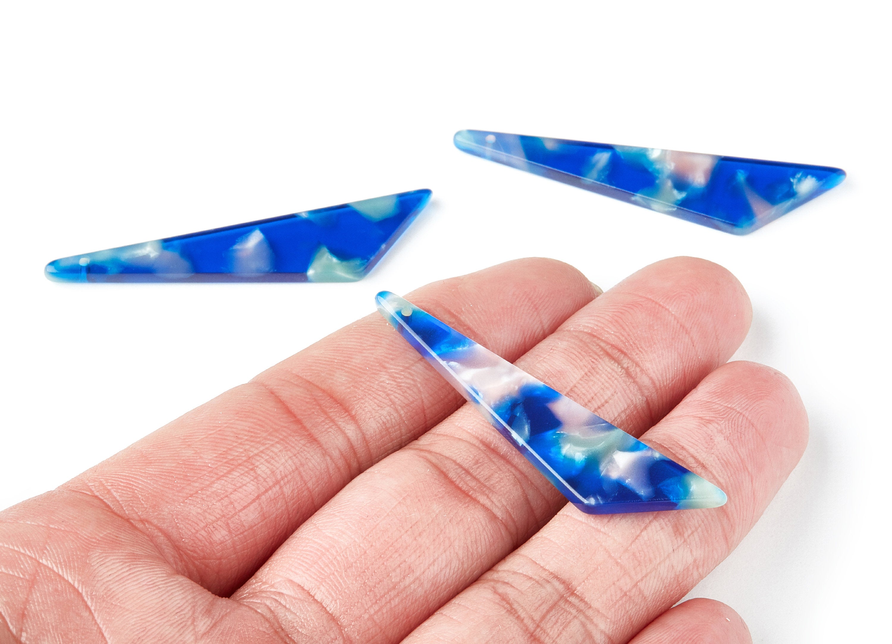 Acetate Triangle Earring Charm - Triangle Pendant - Earring Findings - Jewelry Supplies - Color Code: A37 - 51.44x11.42x2.81mm - AC1352R - DOMEDBAZAAR