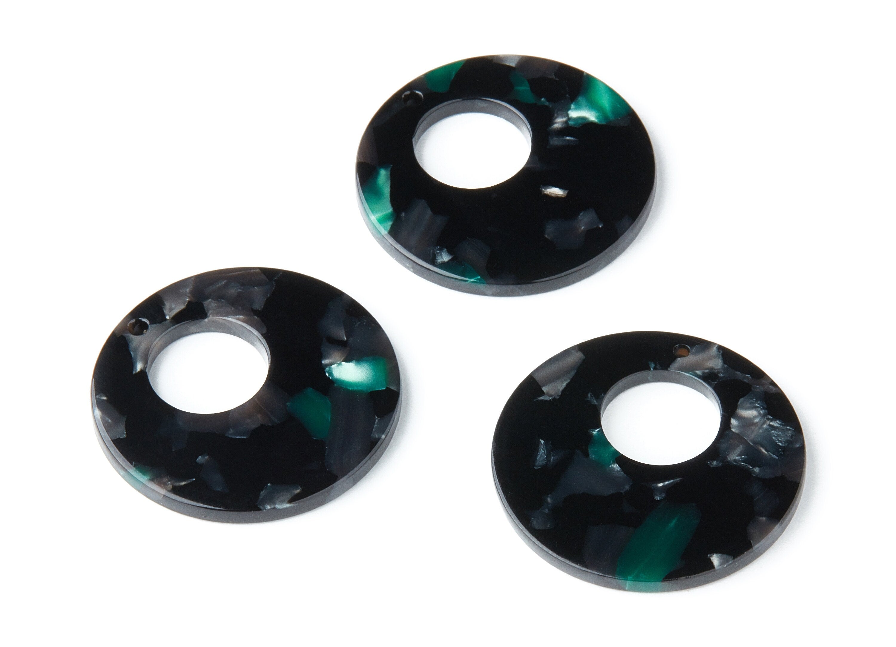 Acetate Circle Earring Charms - Circle Shaped Pendant - Earring Findings - Jewelry Supplies - Color Code: A49 - 31.7x31.7x2.64mm - AC1359G - DOMEDBAZAAR