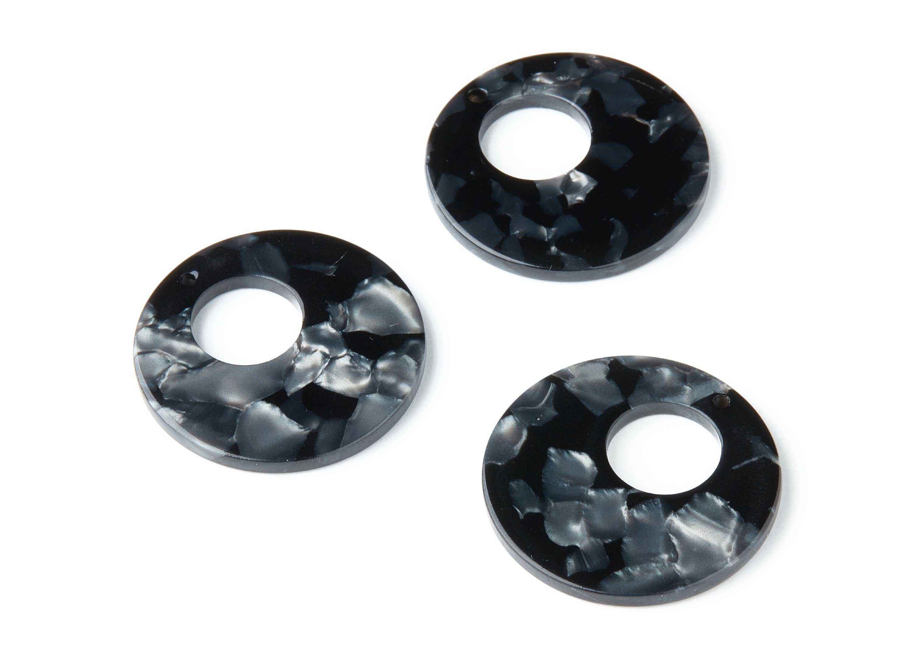 Acetate Circle Earring Charms - Acrylic Circle Pendant - Earring Findings - Jewelry Supplies - Color Code: A48 - 31.7x31.7x2.64mm - AC1359O - DOMEDBAZAAR