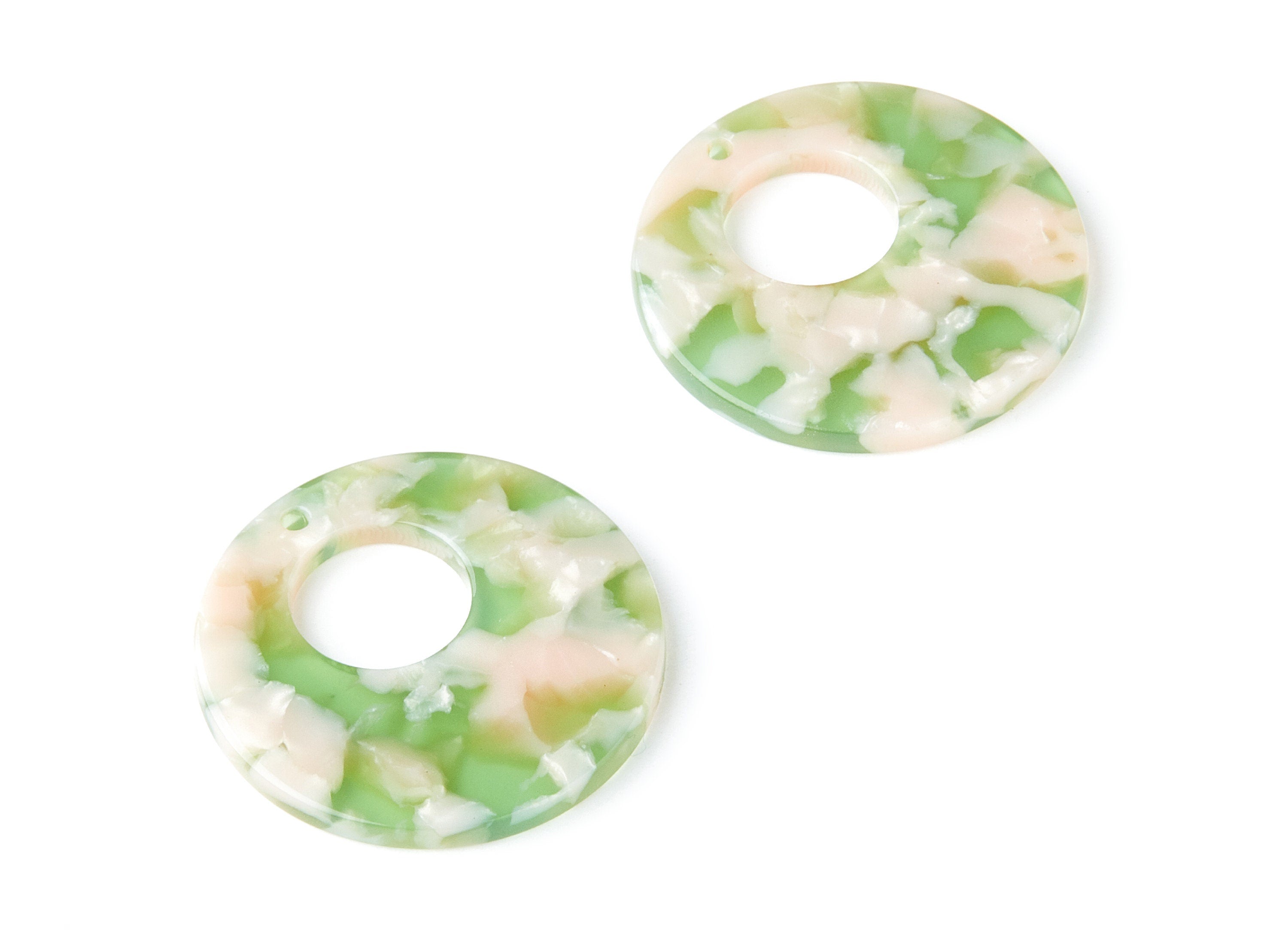 Acetate Circle Earring Charms - Circle Shaped Pendant - Earring Findings - Jewelry Supplies - Color Code: A38 - 31.7x31.7x2.64mm - AC1359A - DOMEDBAZAAR