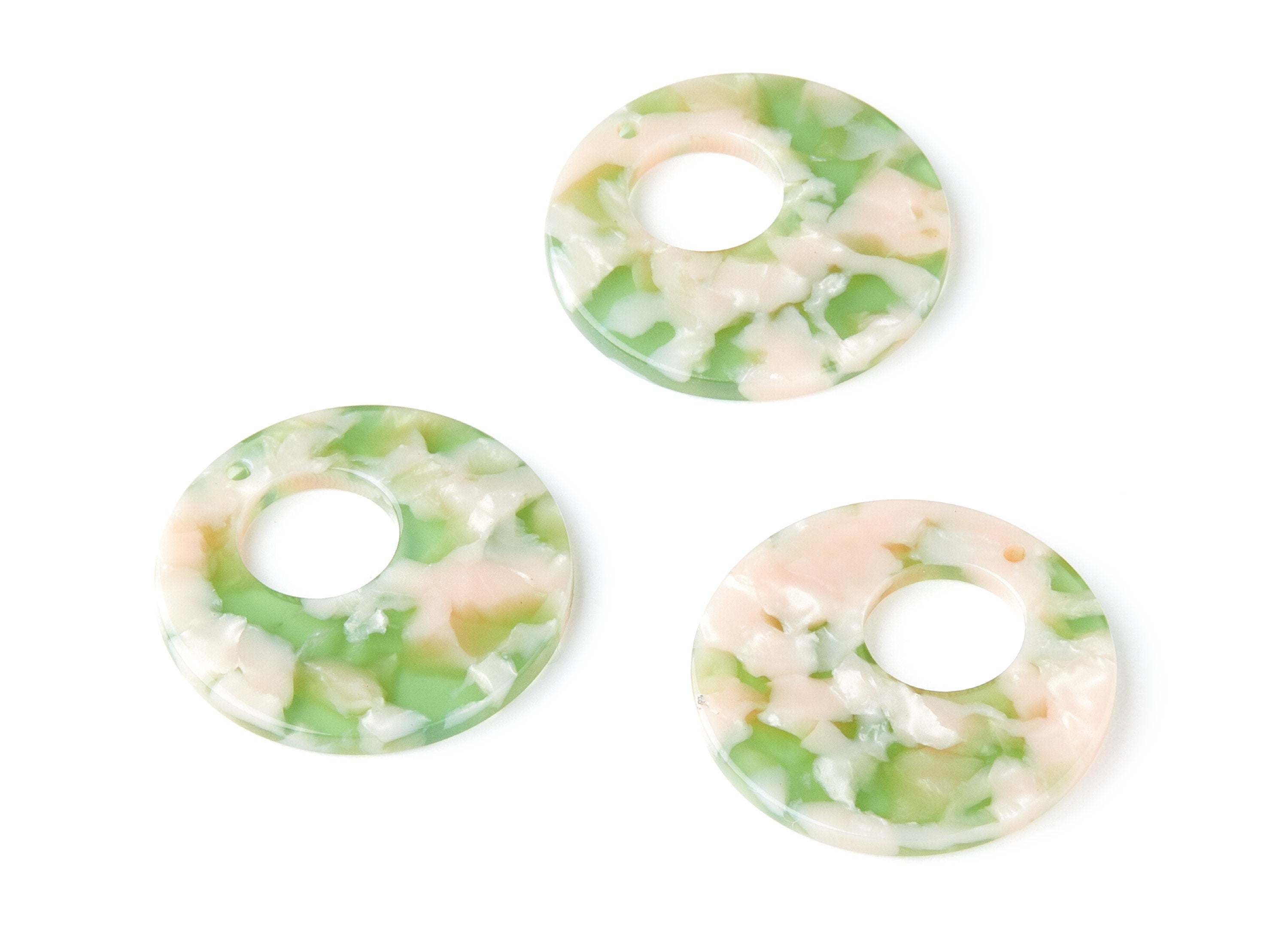 Acetate Circle Earring Charms - Circle Shaped Pendant - Earring Findings - Jewelry Supplies - Color Code: A38 - 31.7x31.7x2.64mm - AC1359A - DOMEDBAZAAR