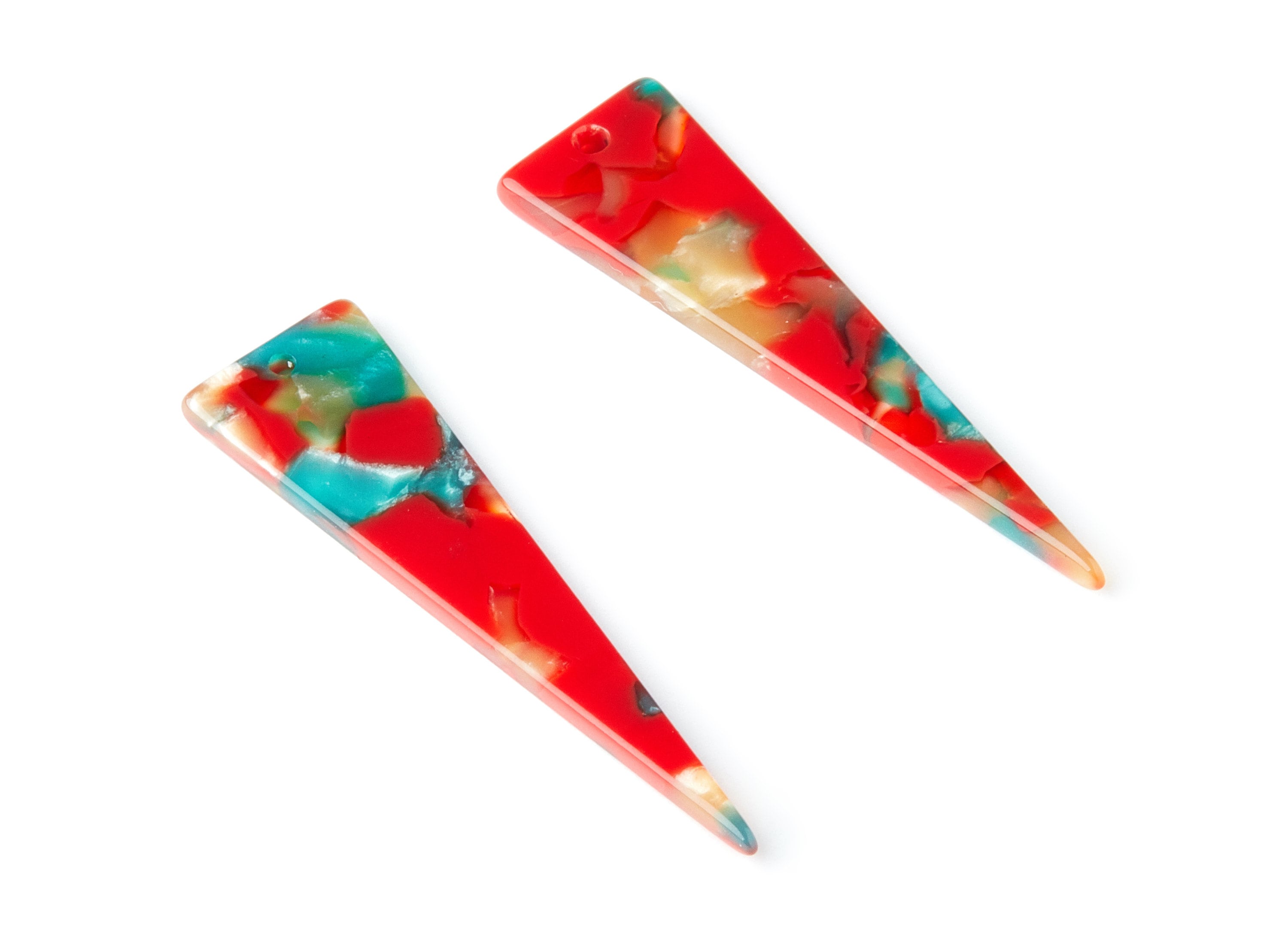 Acetate Acrylic Triangle Earring Charm - Triangle Pendant - Earring Findings - Jewelry Supplies - Color Code: A46 - 49x13.5x2.66mm - AC1370D - DOMEDBAZAAR