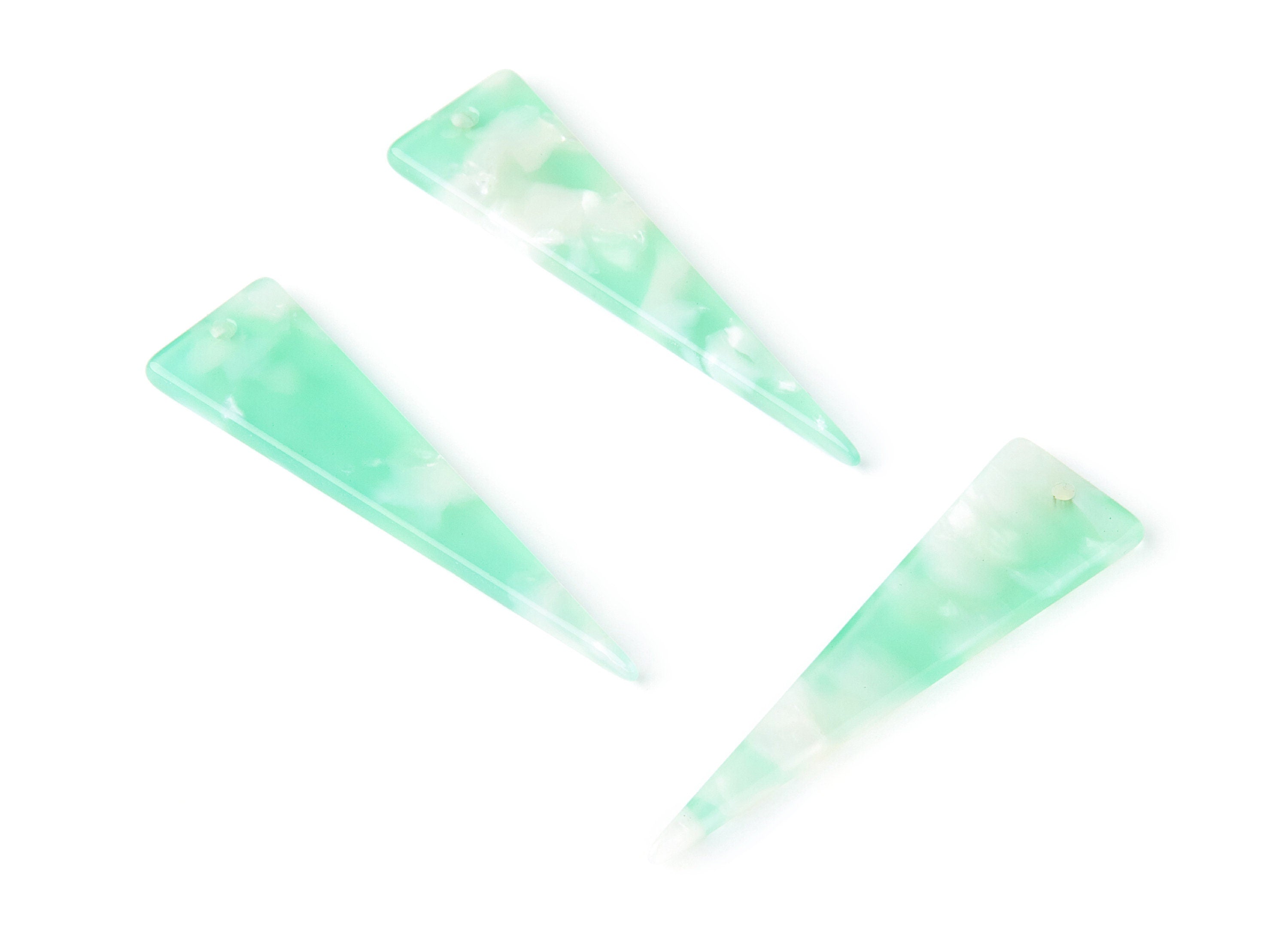 Acetate Triangle Earring Charms - Triangle Pendant - Earring Findings - Jewelry Supplies - Color Code: A35 - 49x13.5x2.66mm - AC1370E - DOMEDBAZAAR