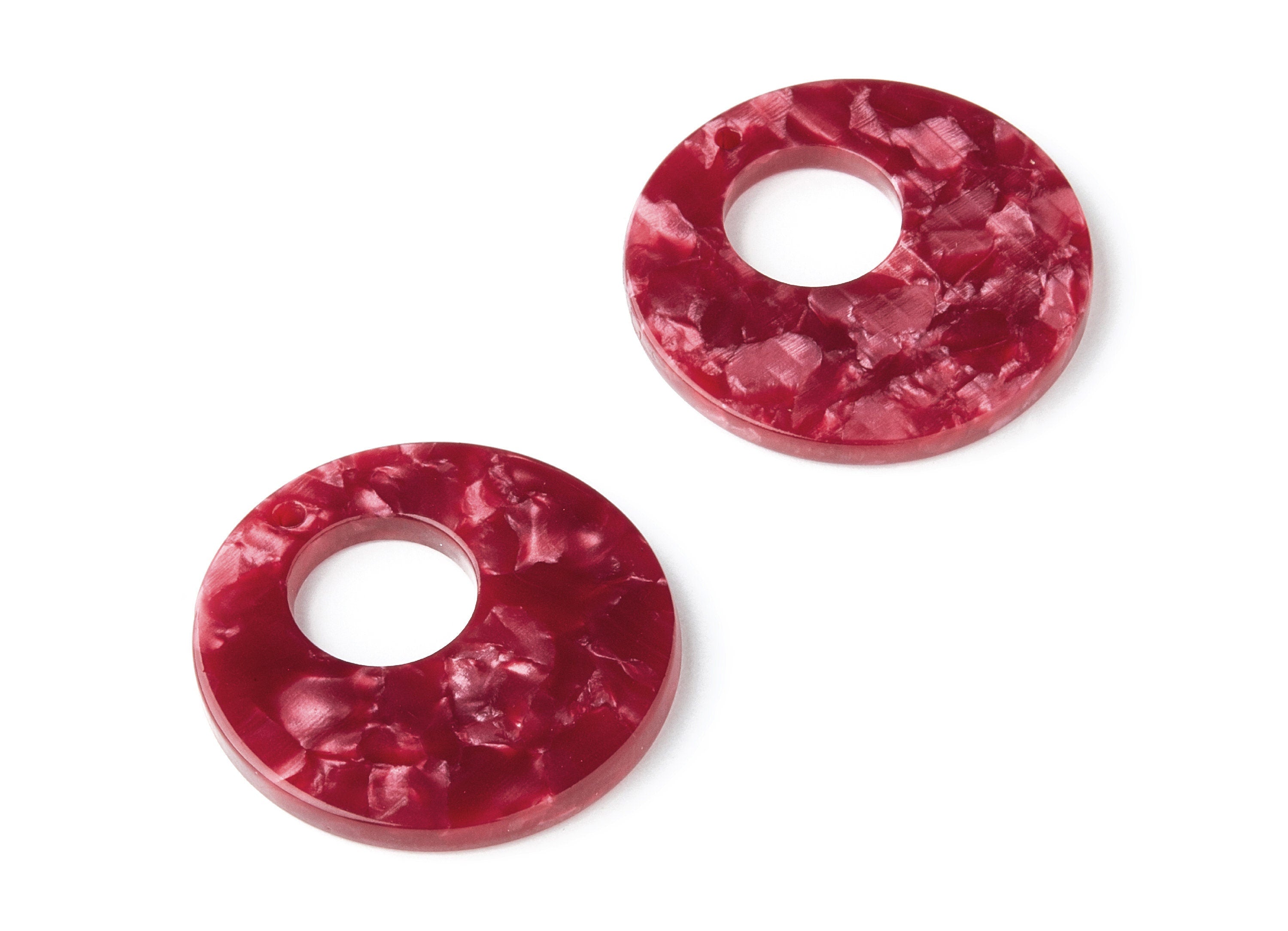 Acetate Circle Earring Charms - Circle Shaped Pendant - Earring Findings - Jewelry Supplies -  Color Code: A47 - 31.7x31.7x2.64mm - AC1359B - DOMEDBAZAAR