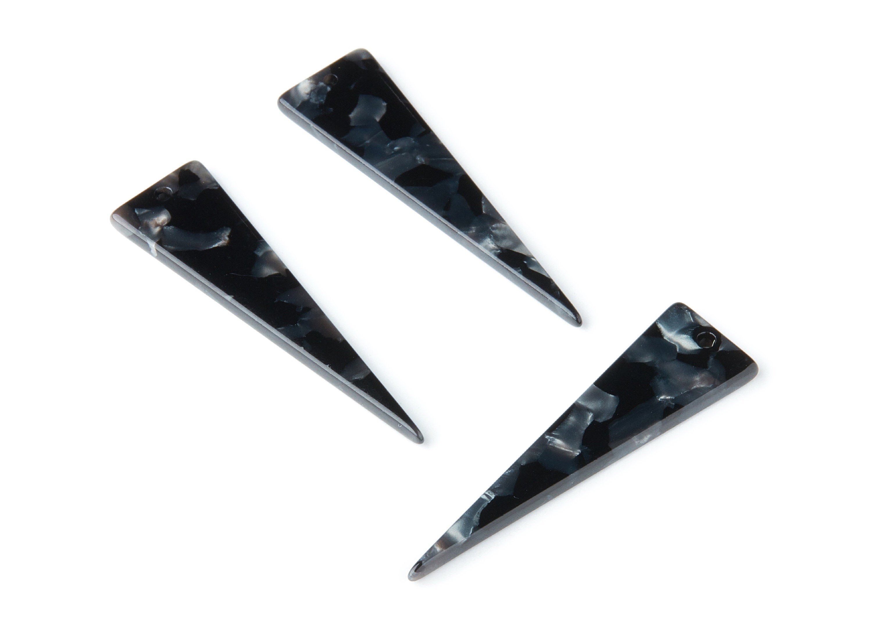 Acetate  Triangle Earring Charm - Acrylic Triangle Pendant - Earring Findings - Jewelry Supplies - Color Code: A48 - 49x13.5x2.7mm - AC1370G - DOMEDBAZAAR