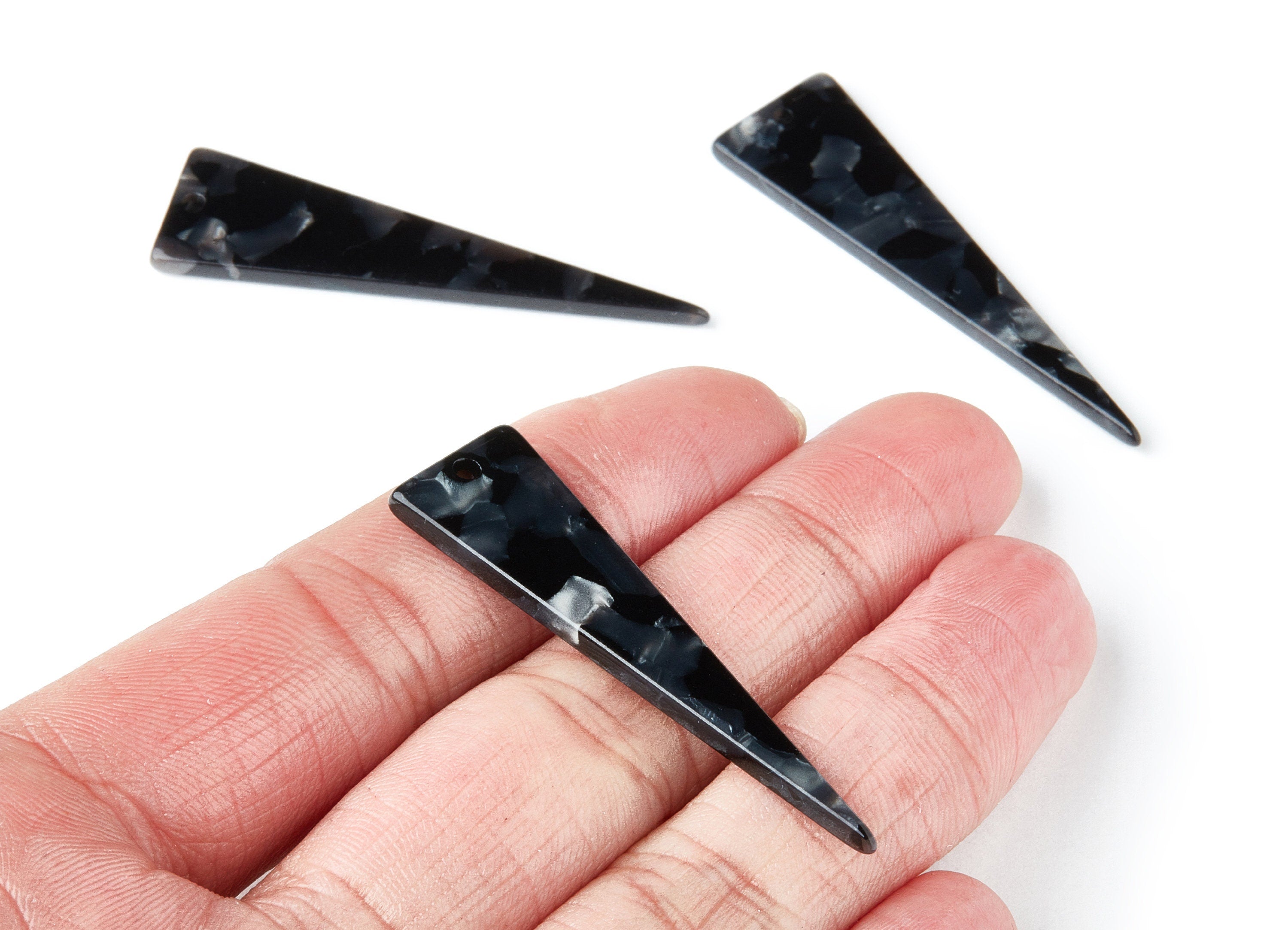 Acetate  Triangle Earring Charm - Acrylic Triangle Pendant - Earring Findings - Jewelry Supplies - Color Code: A48 - 49x13.5x2.7mm - AC1370G - DOMEDBAZAAR
