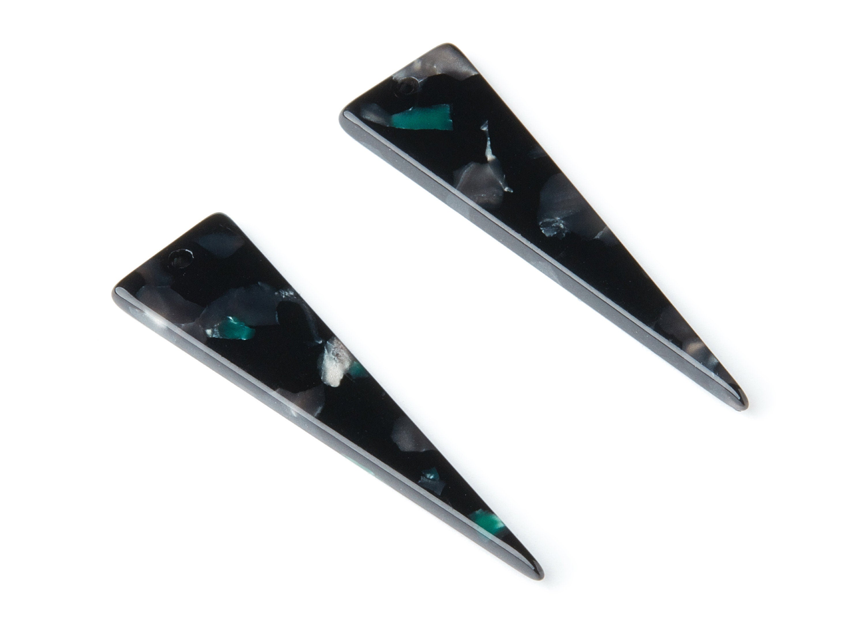 Acetate Acrylic Earring Charm - Tortoise Shell Earrings - Triangle Shaped Pendant - Color Code: A49 - 49x13.5x2.66mm - AC1370N - DOMEDBAZAAR