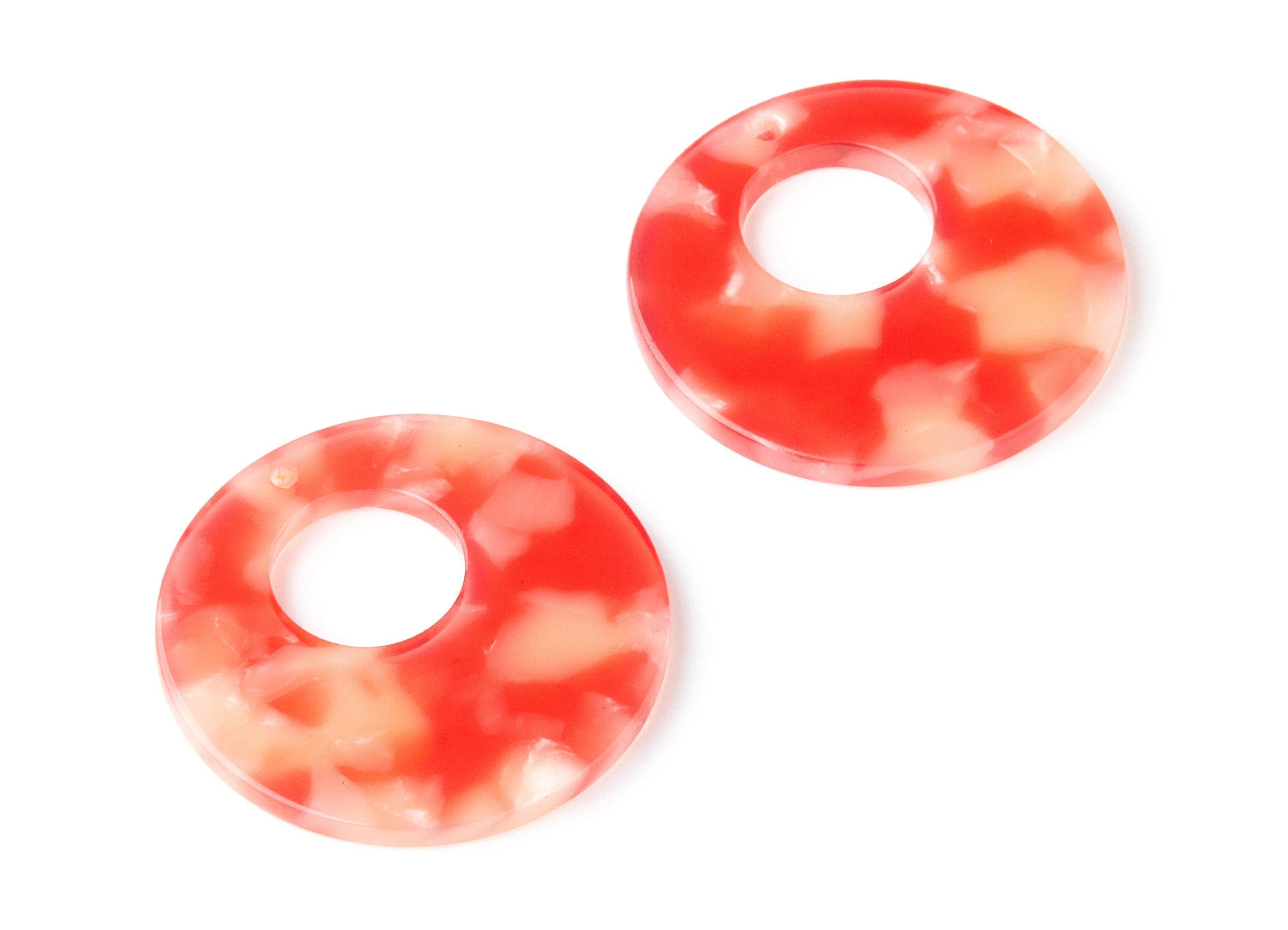 Acetate Circle Earring Charms - Circle Shaped Pendant - Earring Findings - Jewelry Supplies - Color Code: A34 - 31.7x31.7x2.64mm - AC1359H - DOMEDBAZAAR