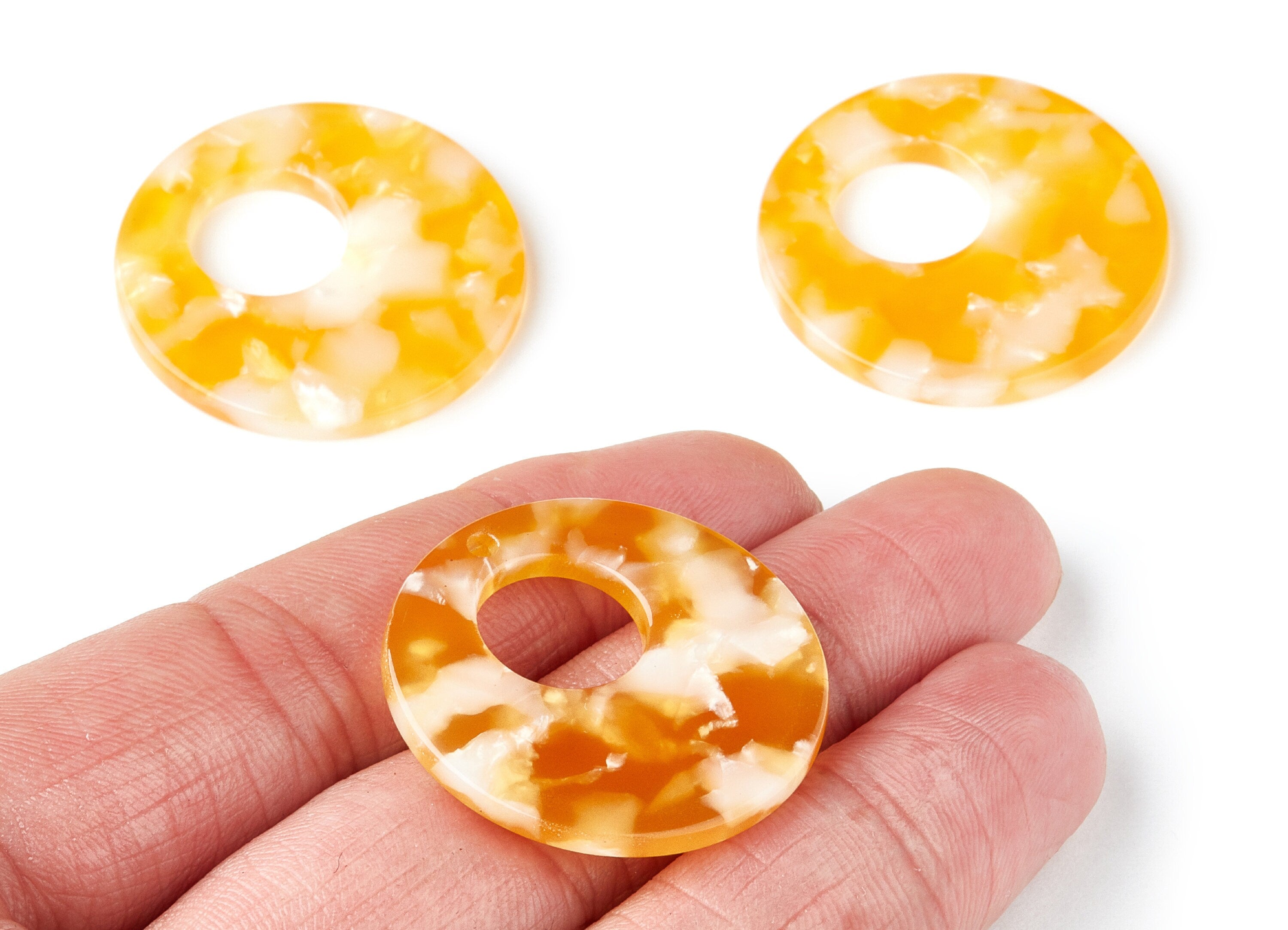 Acetate Circle Earring Charms - Circle Shaped Pendant - Earring Findings - Jewelry Supplies - Color Code: A43 - 31.7x31.7x2.64mm - AC1359J - DOMEDBAZAAR