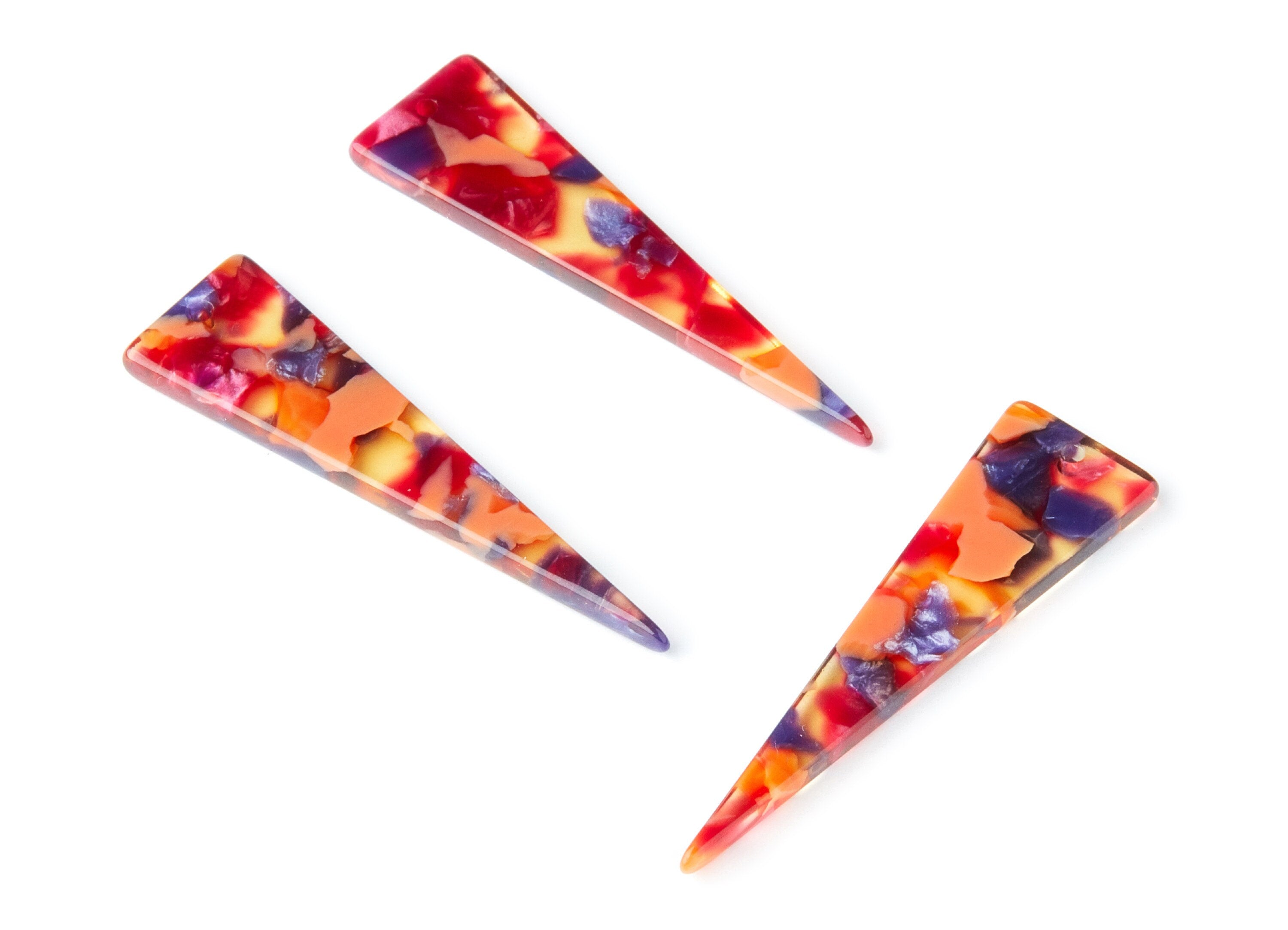 Acetate Triangle Earring Charms - Triangle Pendant - Earring Findings - Jewelry Supplies - Color Code: A44 - 49x13.5x2.66mm - AC1370U - DOMEDBAZAAR