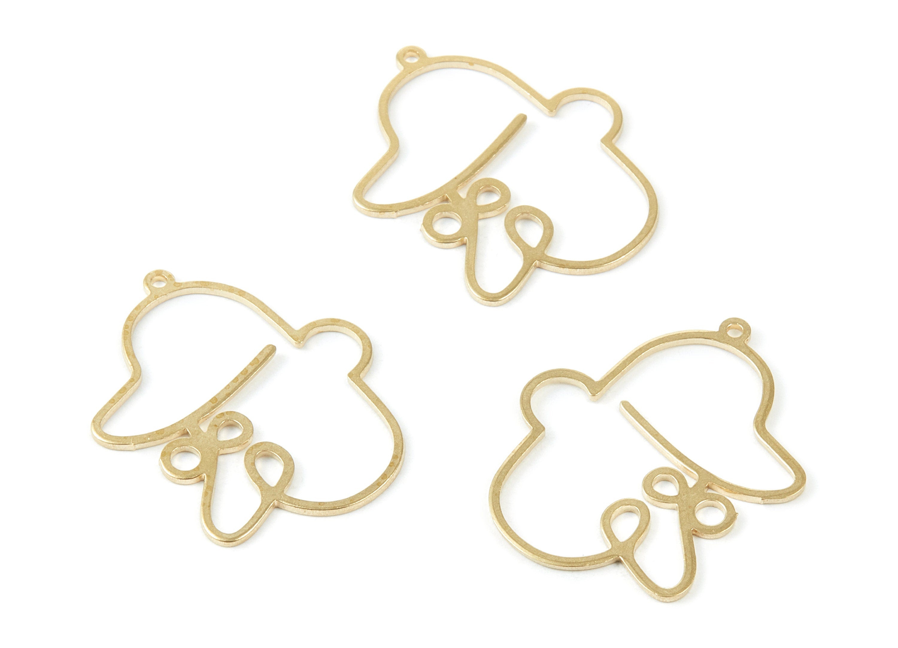 Brass Face Charms - Face Shaped Raw Brass Pendant - Earring Findings - Jewelry Supplies - 32.9x26x0.97mm - PP1955 - DOMEDBAZAAR