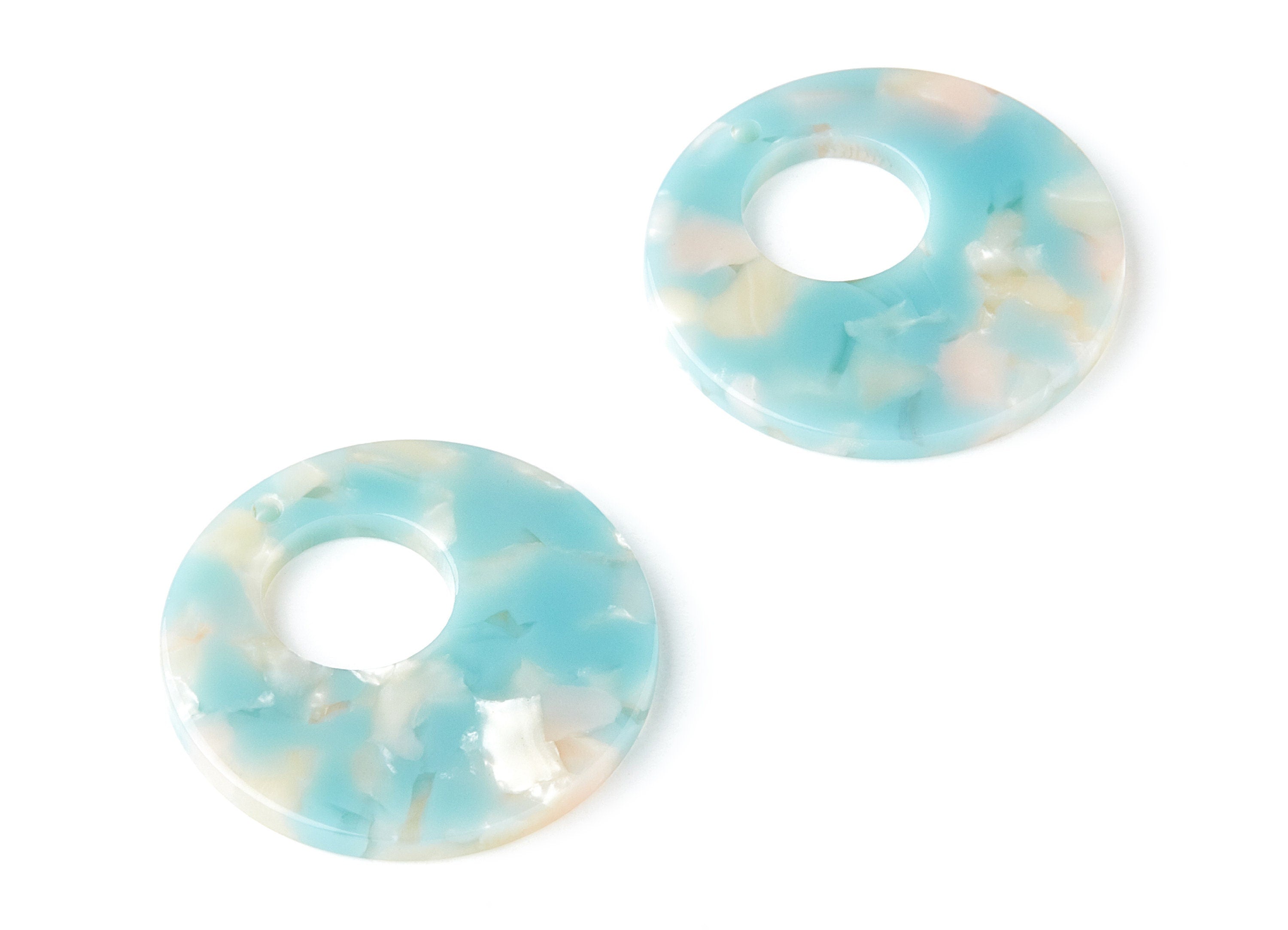 Acetate Circle Earring Charms - Circle Shaped Pendant - Earring Findings - Jewelry Supplies - Color Code: A36 - 31.7x31.7x2.64mm - AC1359R - DOMEDBAZAAR