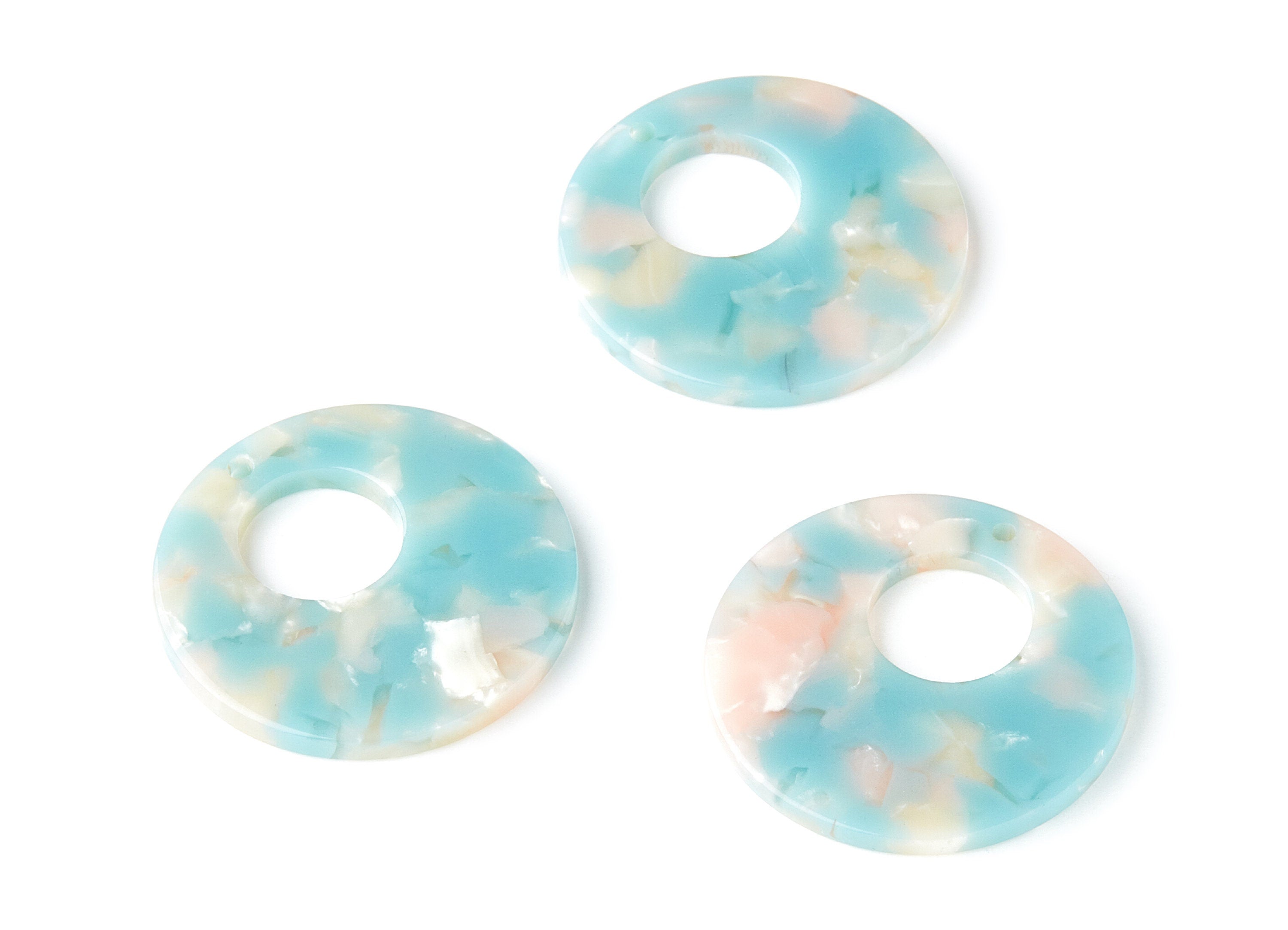 Acetate Circle Earring Charms - Circle Shaped Pendant - Earring Findings - Jewelry Supplies - Color Code: A36 - 31.7x31.7x2.64mm - AC1359R - DOMEDBAZAAR
