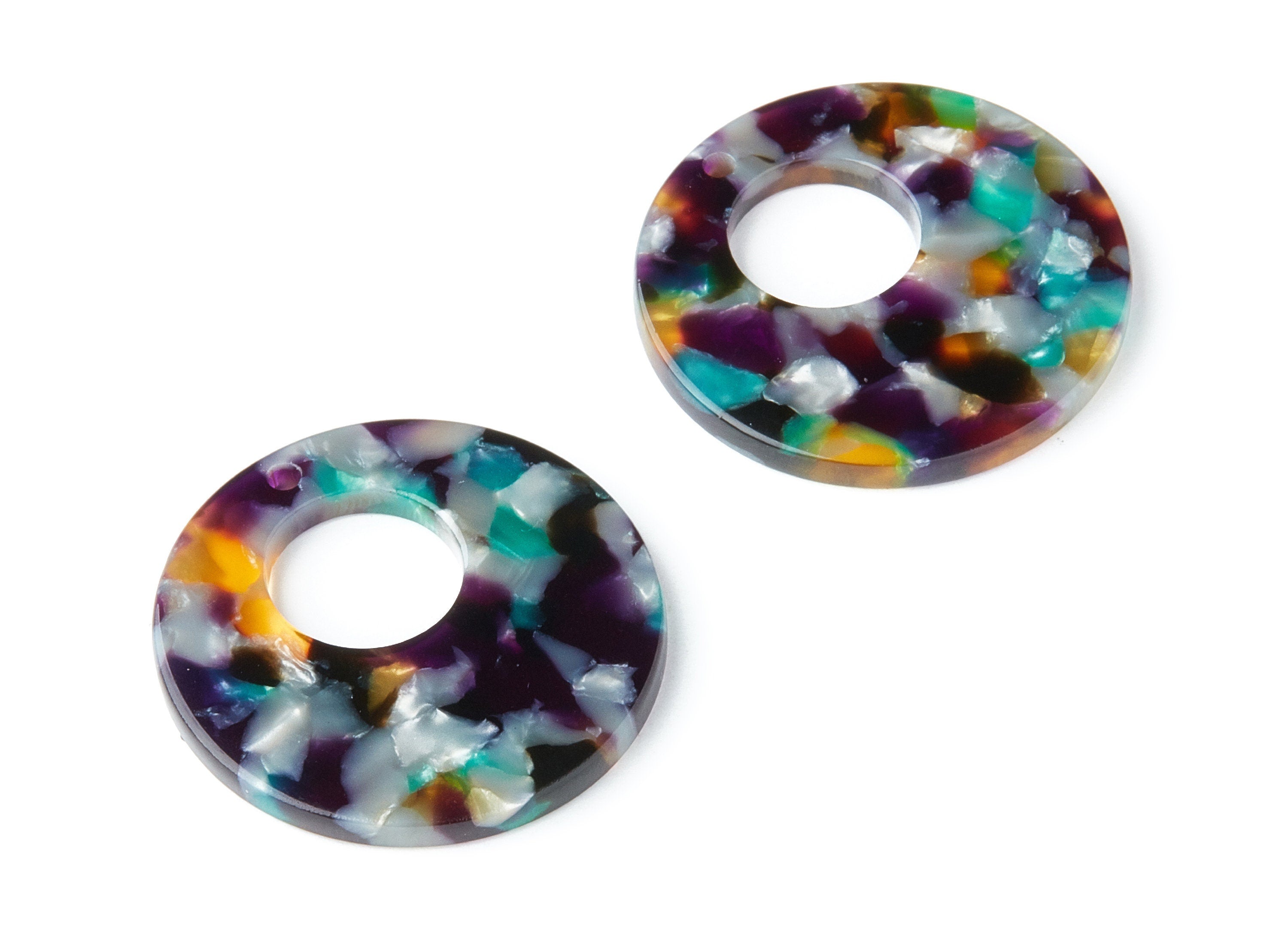 Acetate Circle Earring Charms - Circle Shaped Pendant - Earring Findings - Jewelry Supplies - Color Code: A50 - 31.7x31.7x2.64mm - AC1359S - DOMEDBAZAAR