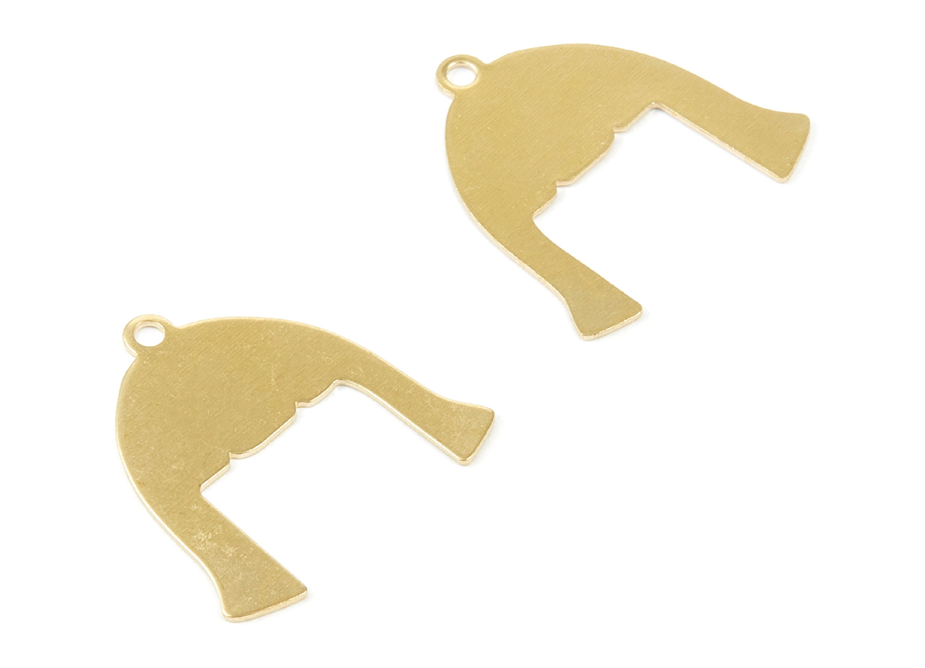 Brass Hairstyle Charms - Hair Shaped Raw Brass Pendant - Earring Findings - Jewelry Supplies - 23.9x23.96x0.56mm - PP1950 - DOMEDBAZAAR