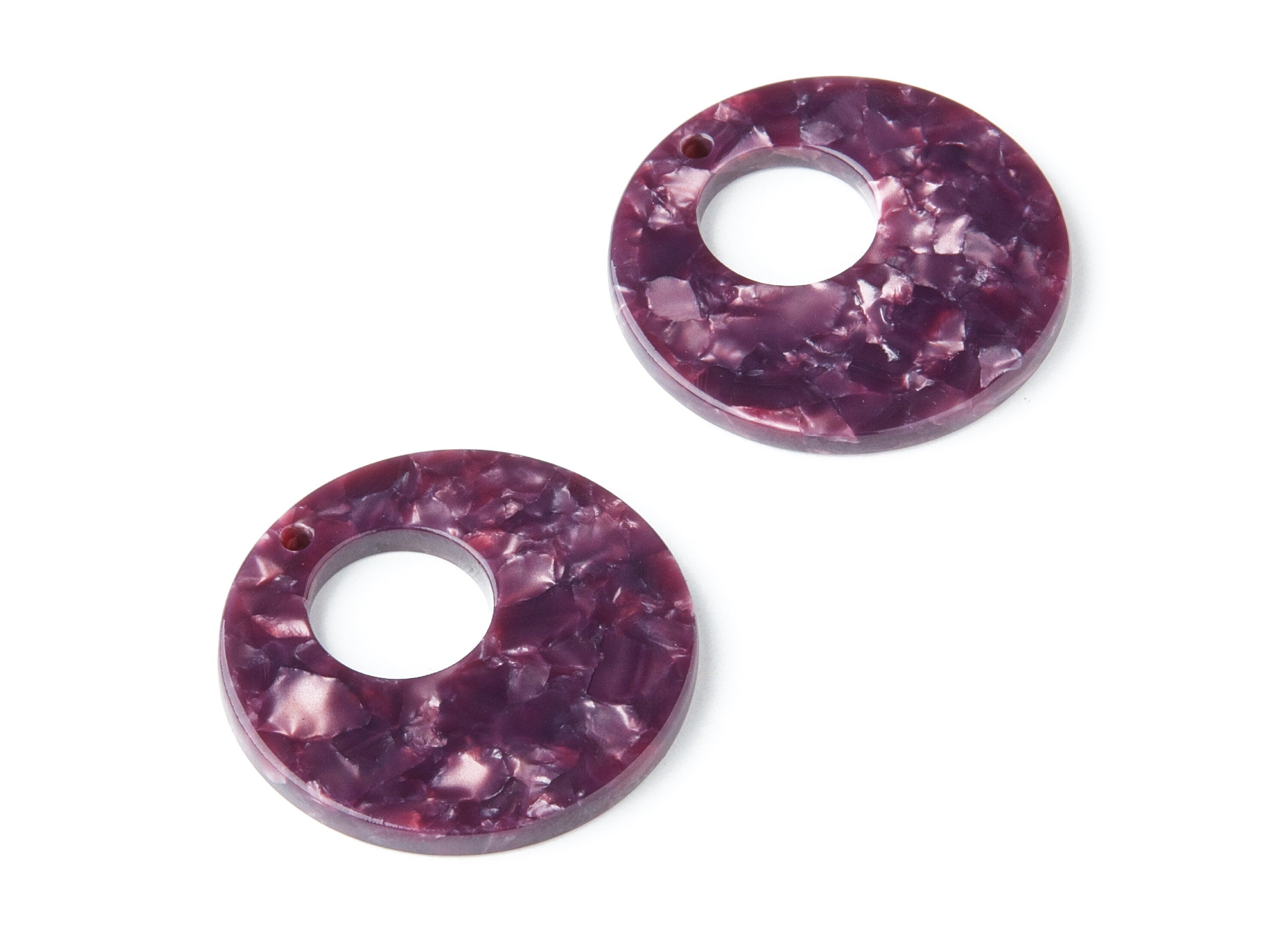 Acetate Circle Earring Charms - Circle Shaped Pendant - Earring Findings - Jewelry Supplies - Color Code: A41 - 31.7x31.7x2.64mm - AC1359K - DOMEDBAZAAR