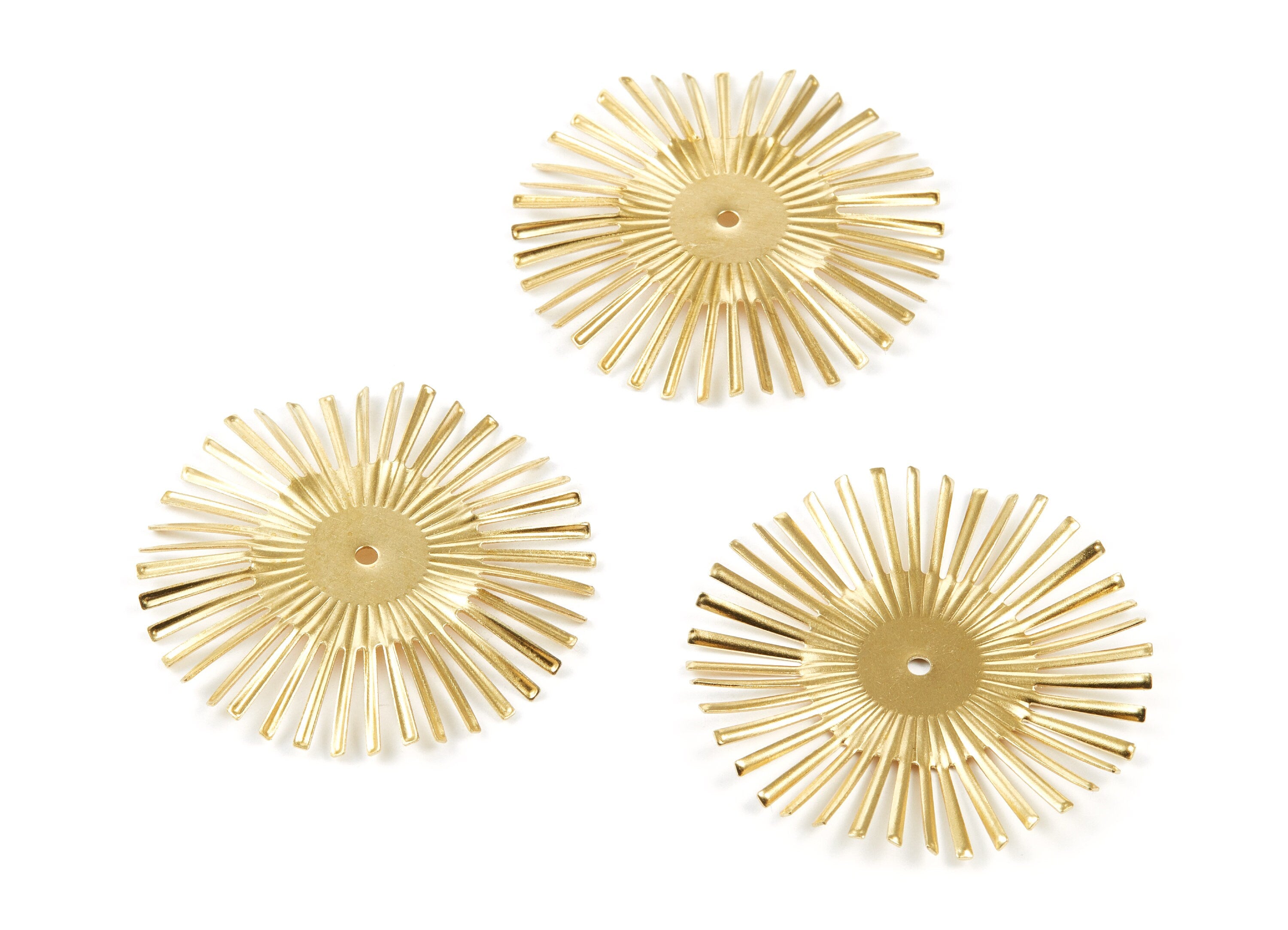 Brass Flower Charms - Flower Shaped Raw Brass Pendant - Earring Findings - Jewelry Supplies - 51.5x51.5x2.5mm - PP1846 - DOMEDBAZAAR