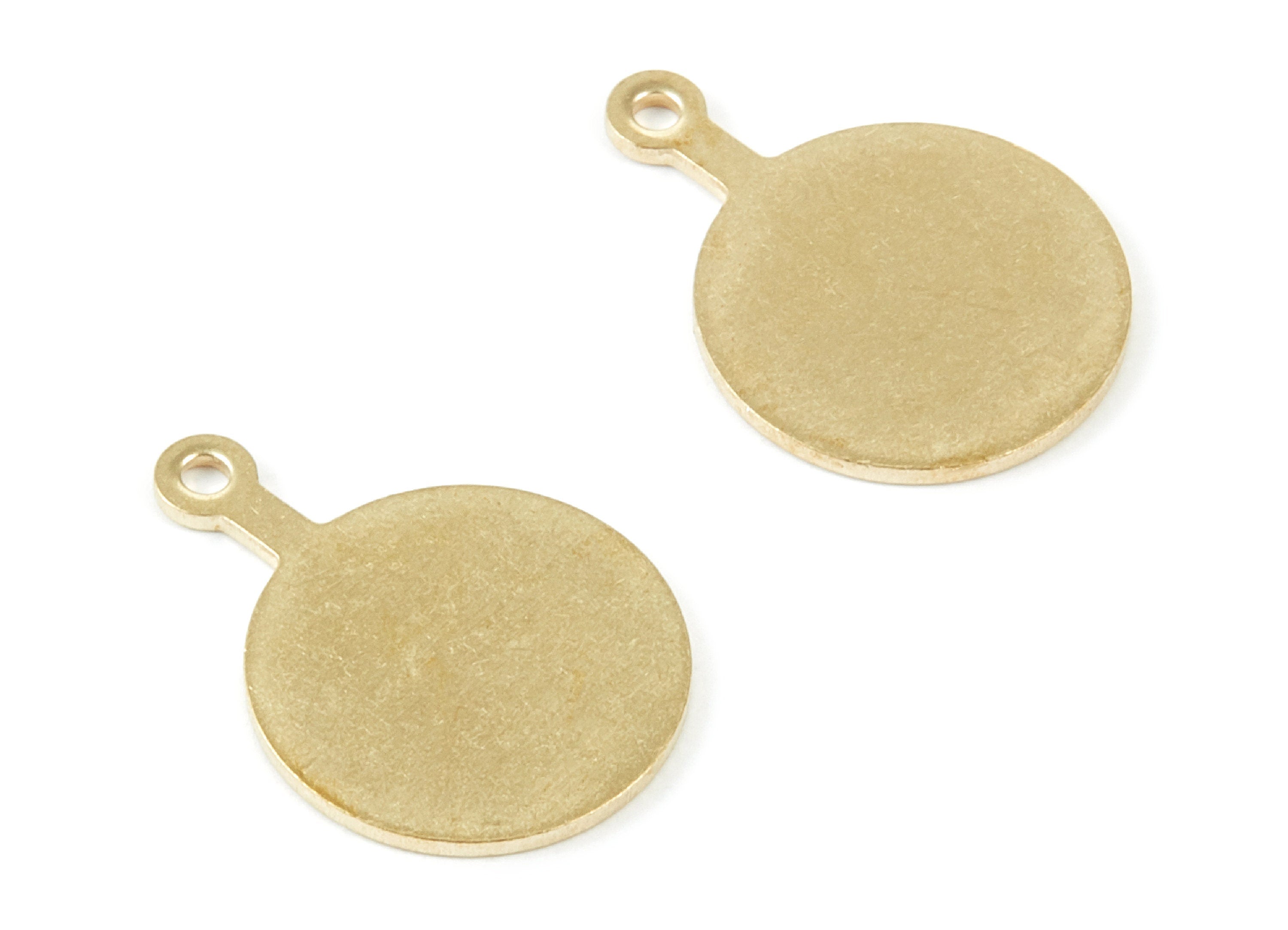 Brass Circle Charms - Circle Shpaed Raw Brass Pendant - Geometric Pendant - Jewelry Supplies - 22.5x15.94x1mm - PP1870 - DOMEDBAZAAR